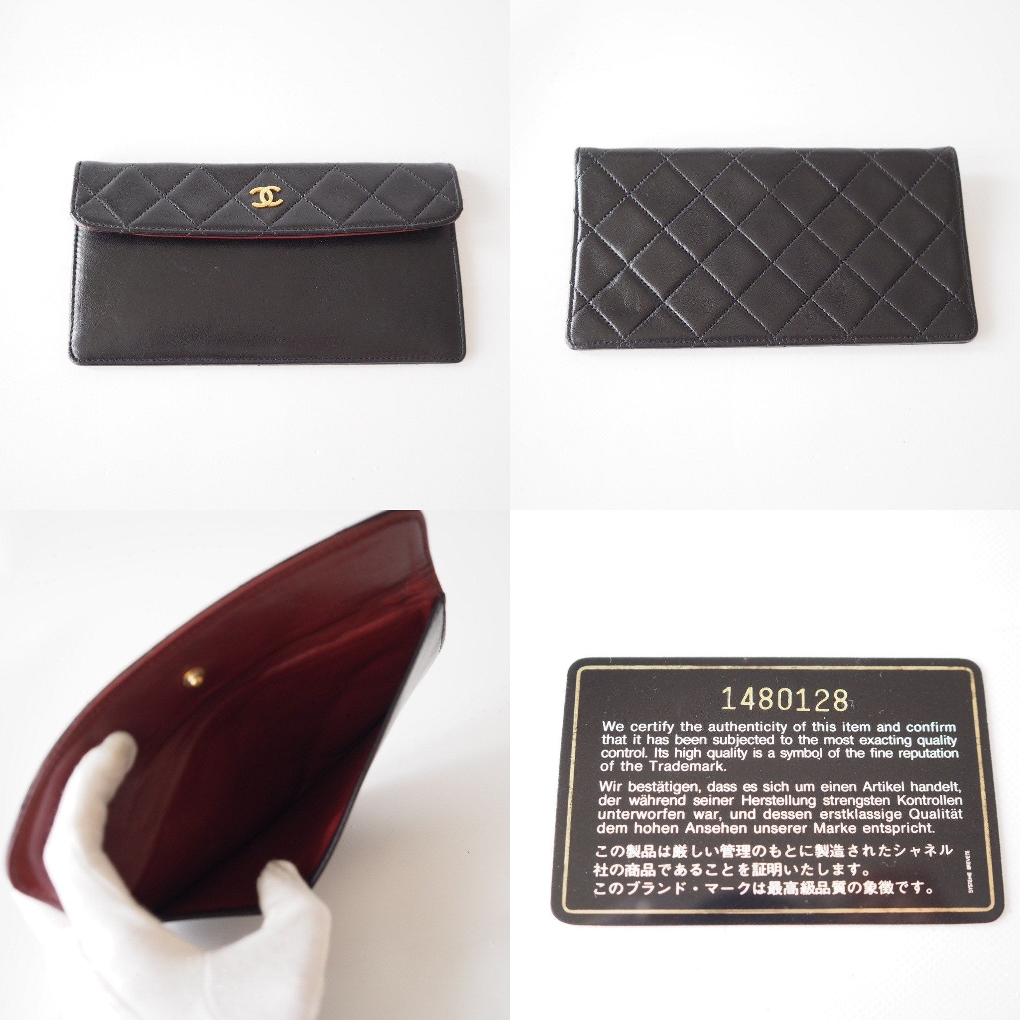 CHANEL Matelasse Quilted CC Logo Double Chain Shoulder Bag With pouch Black Authentic