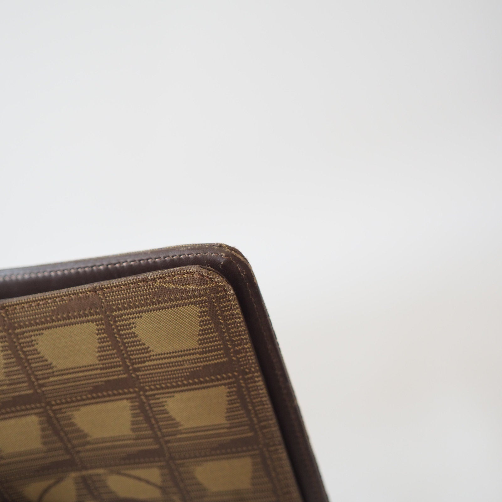 CHANEL CC New Travel Line Agenda Cover Brown Nylon 6 Ring Diary Vintage