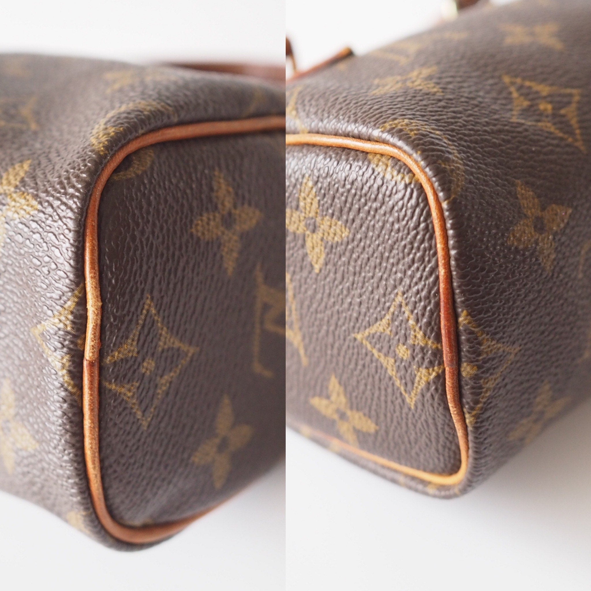 LOUIS VUITTON Monogram Mini Speedy Hand Shoulder Bag M41534 Brown Authentic