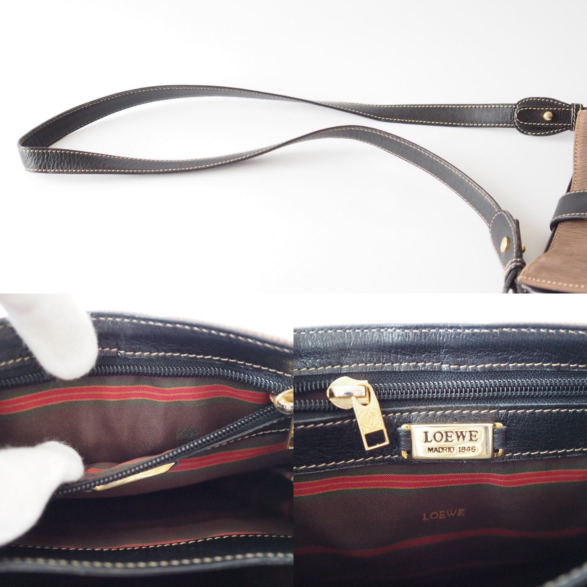 LOEWE VELAZQUEZ Twist Shoulder Bag Brown Authentic