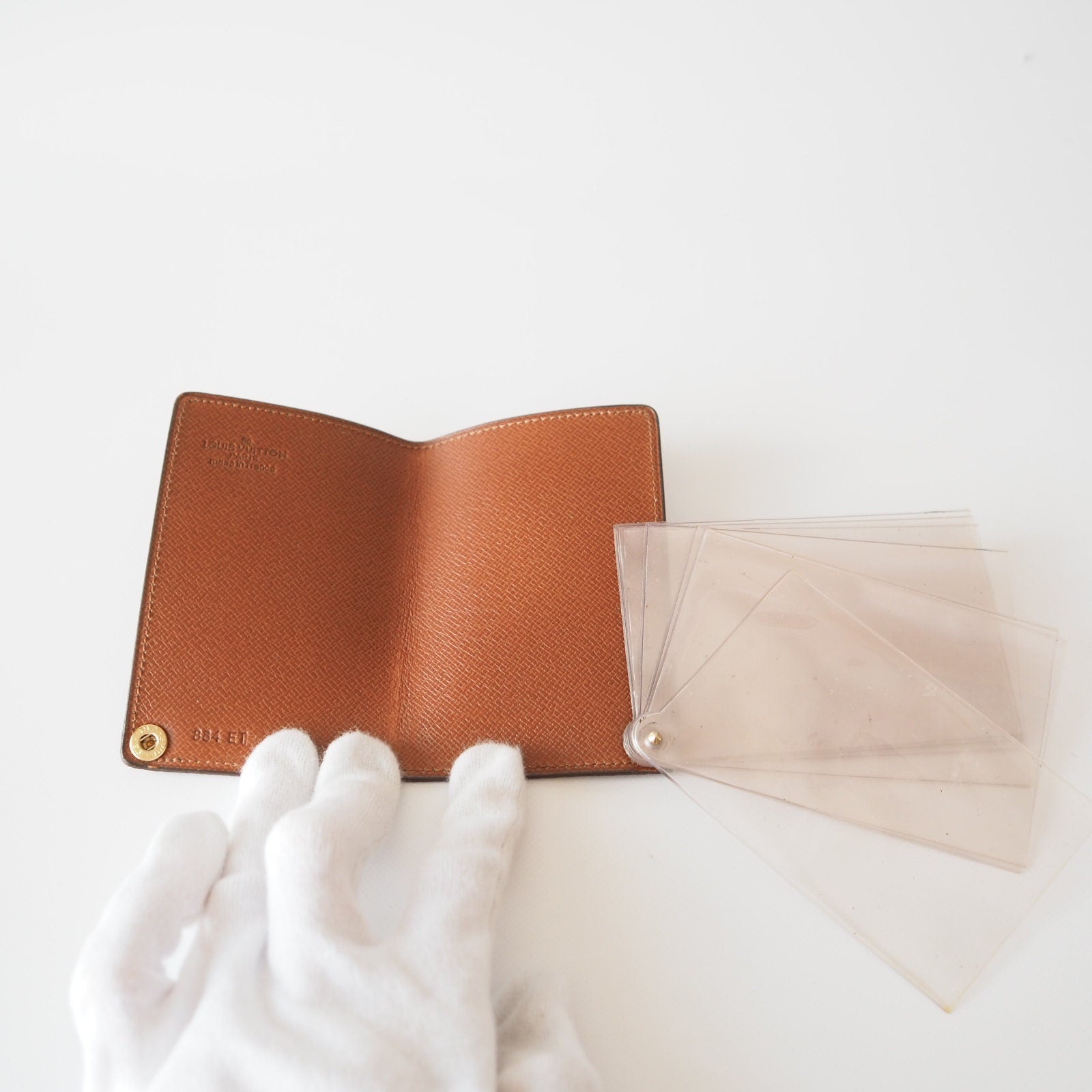 LOUIS VUITTON Monogram Porte Cartes Credit Pression Card Case vintage Authentic