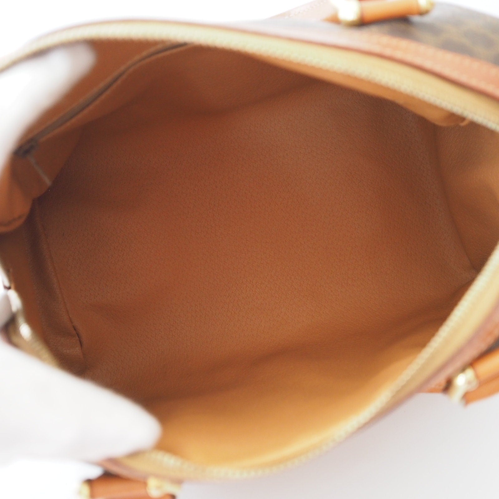 CELINE Macadam Hand Mini Boston Bag Brown Vintage Authentic