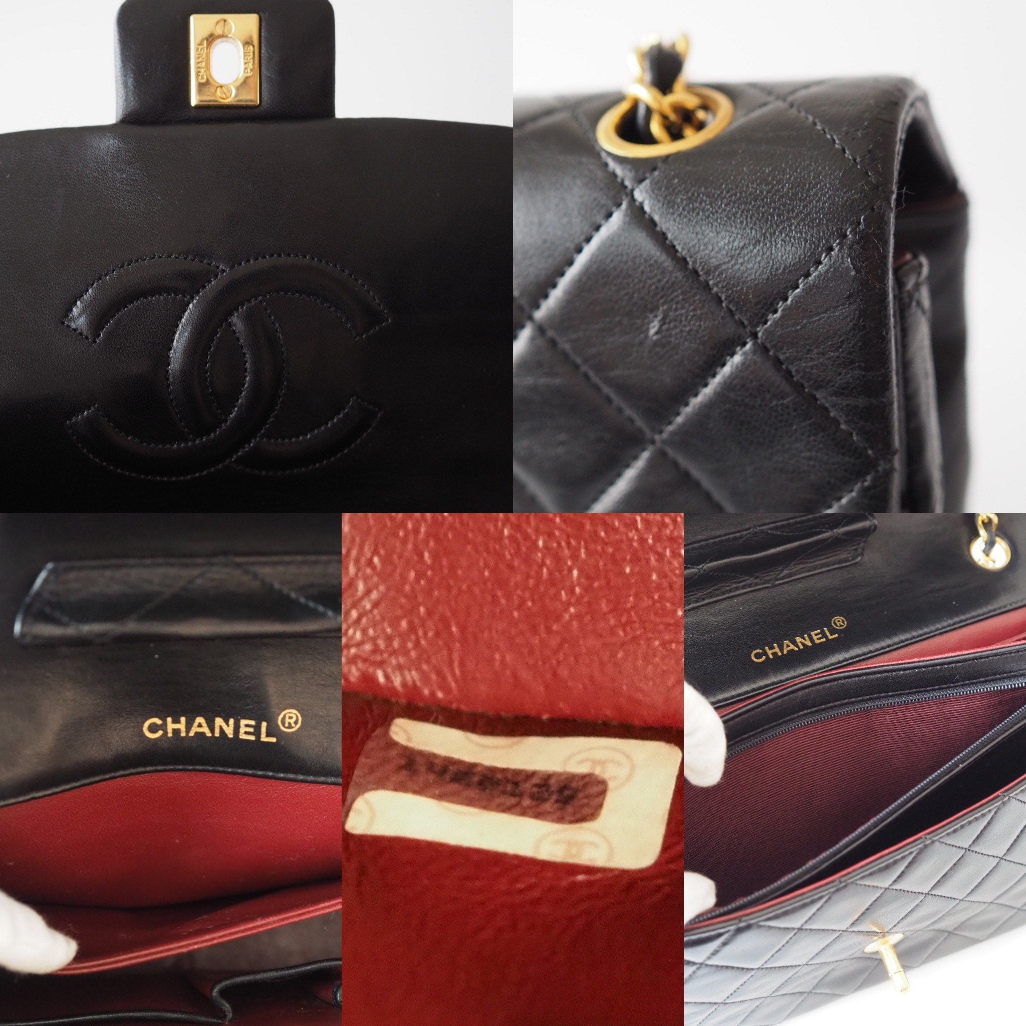 CHANEL Matelasse Quilted CC Logo Double Chain Shoulder Bag With pouch Black Authentic