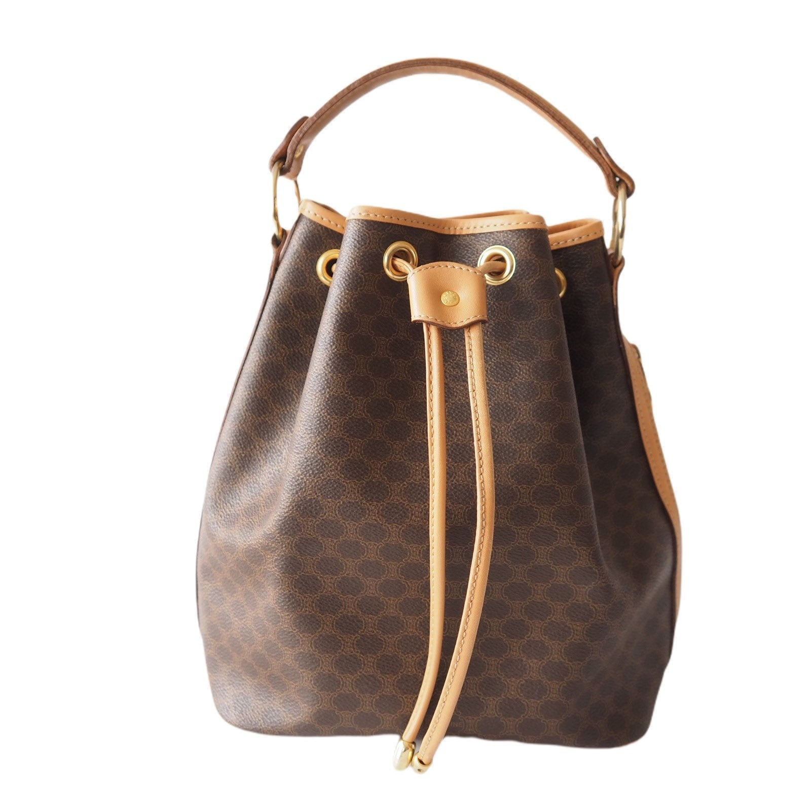 Celine Monogram Macadam Hand drawstring bag Authentic