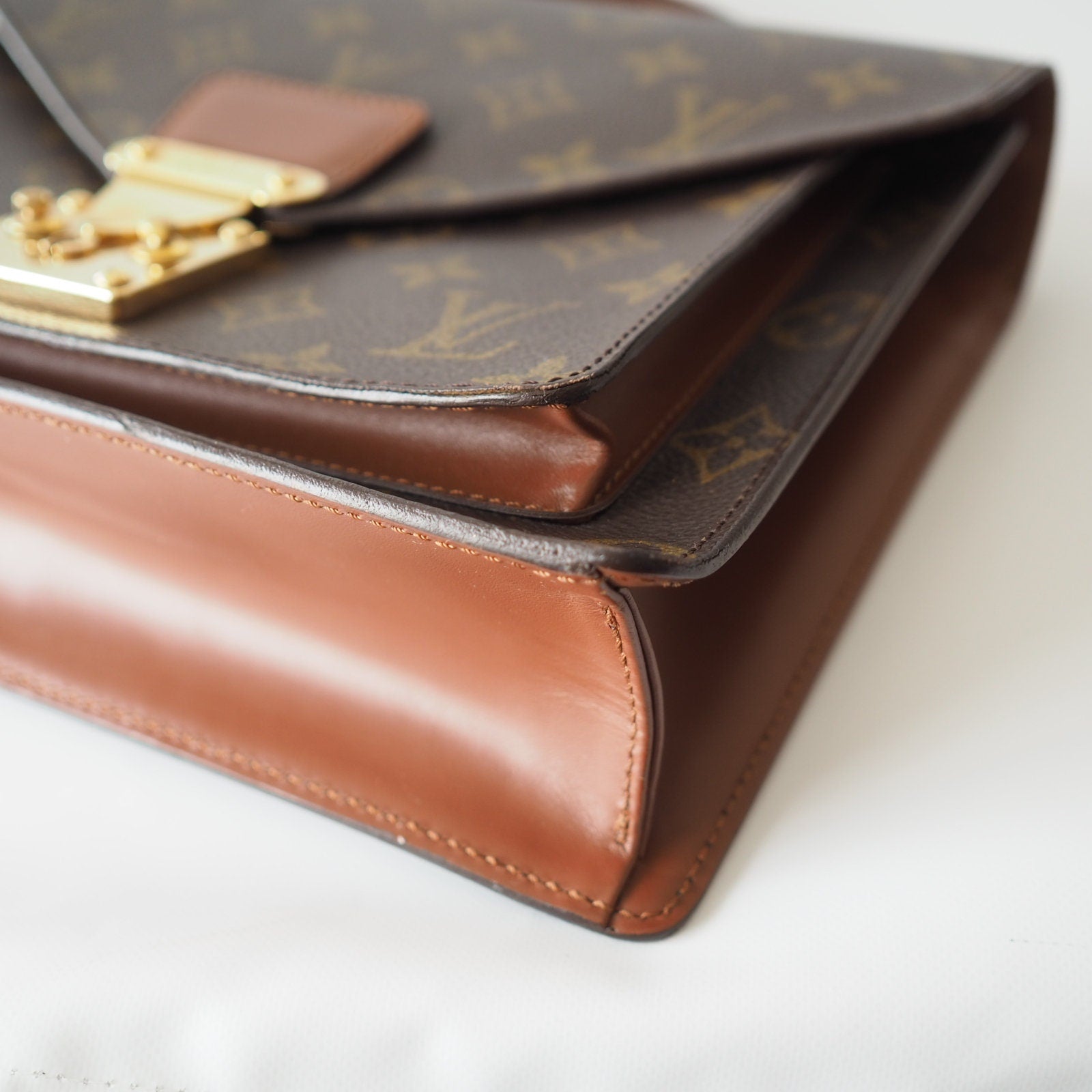 LOUIS VUITTON Monogram Monceau 2way Hand shoulder Bag M51185 Authentic