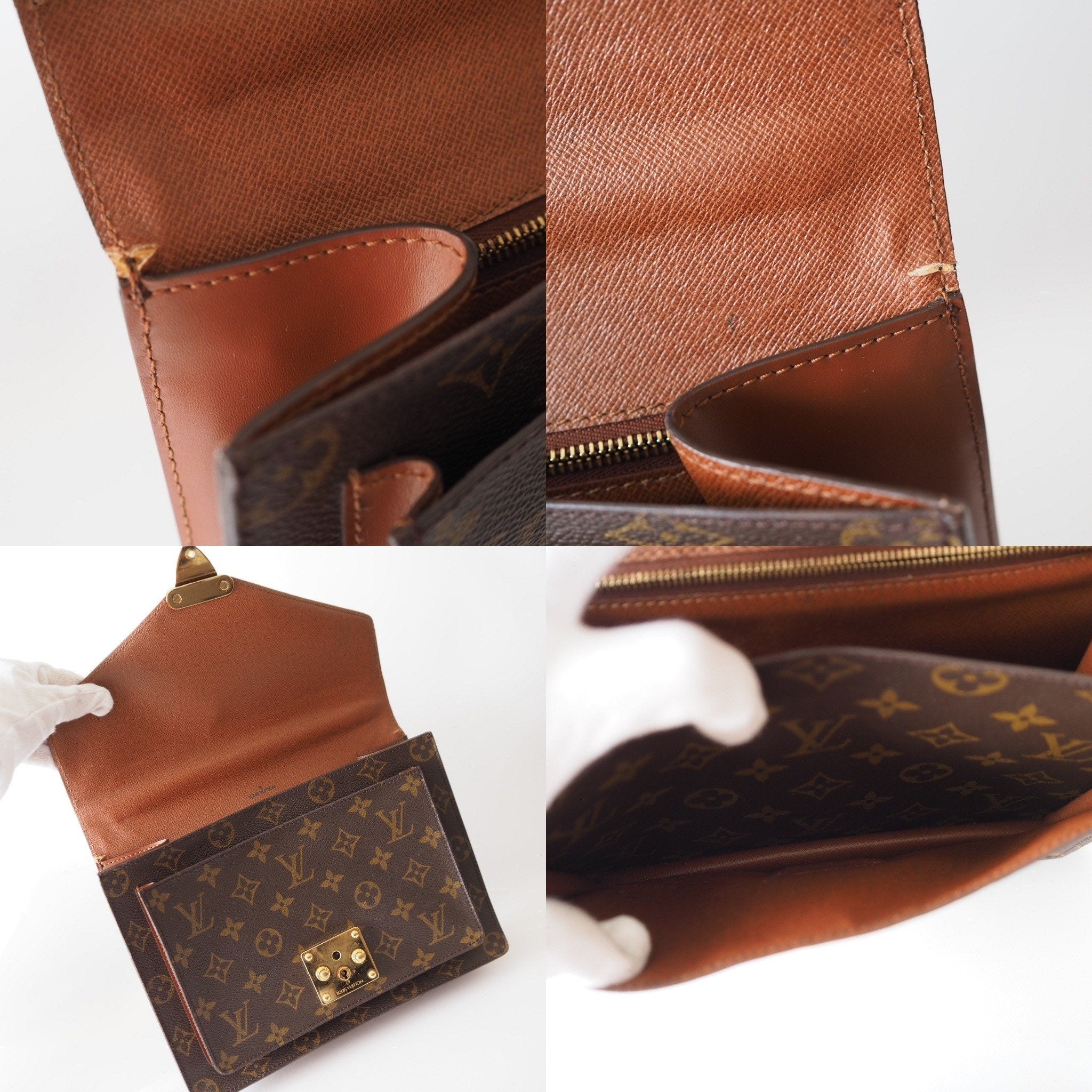 LOUIS VUITTON Monogram Monceau 2way Hand shoulder Bag M51185 Authentic