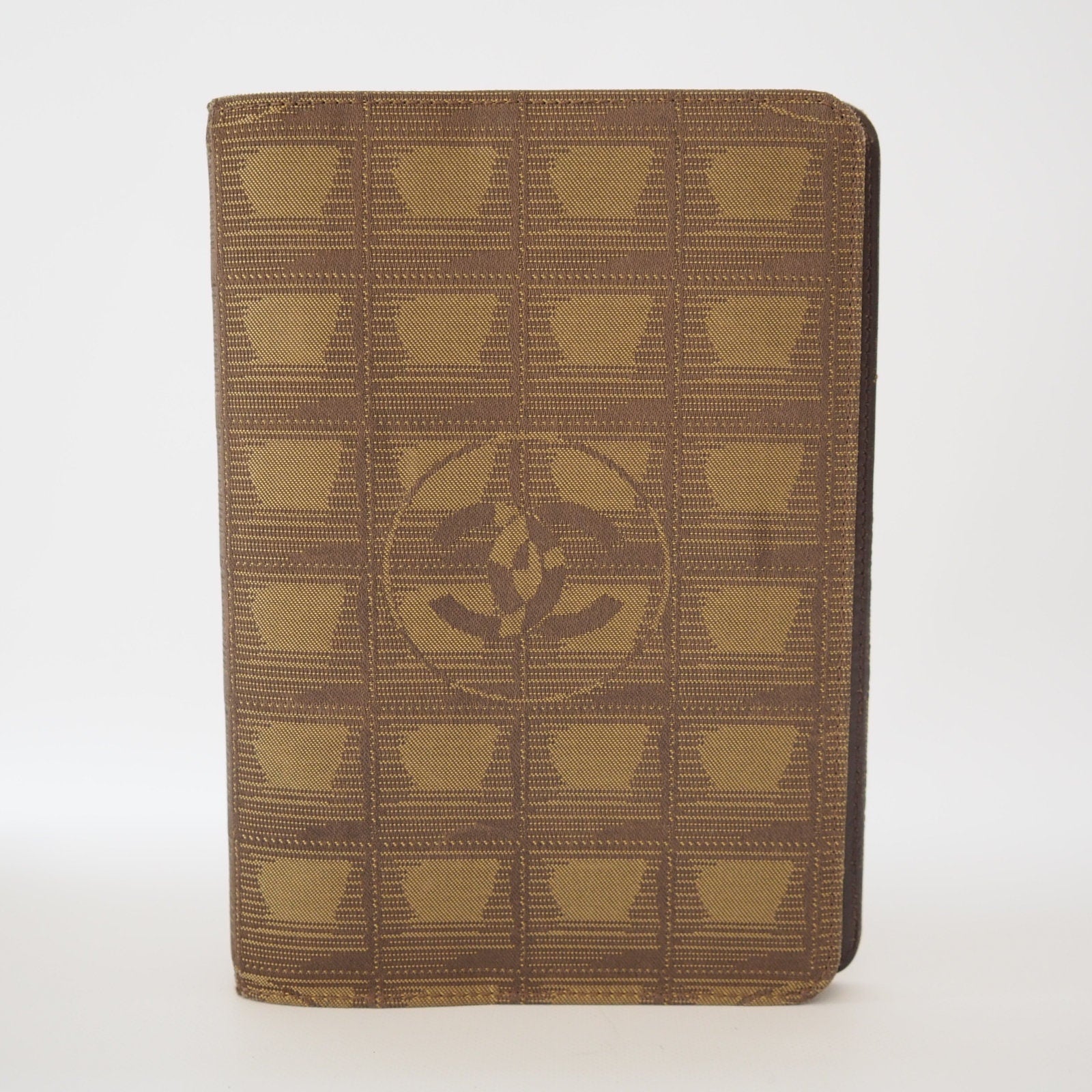 CHANEL CC New Travel Line Agenda Cover Brown Nylon 6 Ring Diary Vintage
