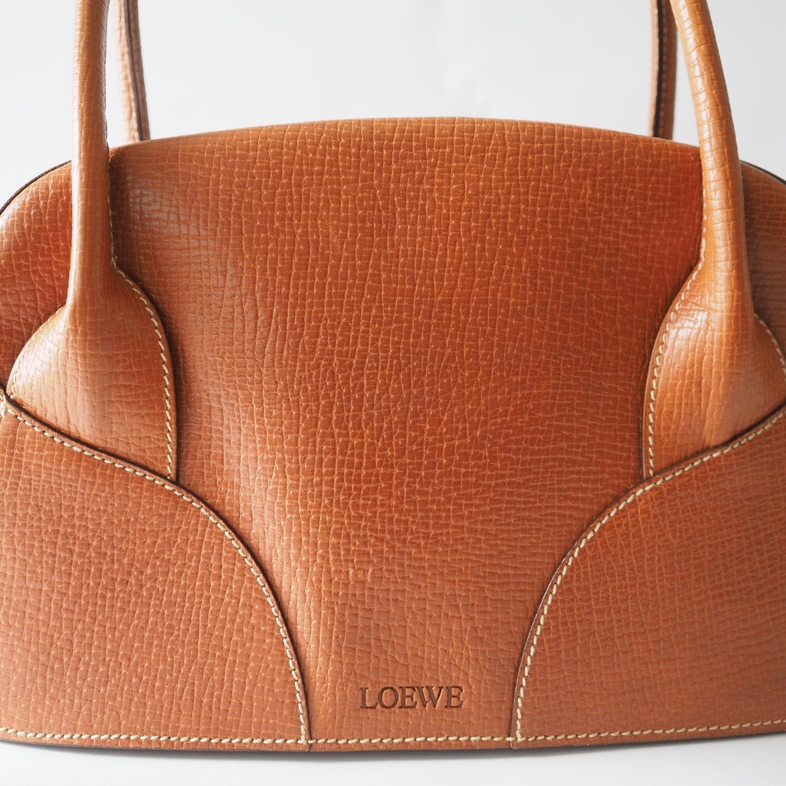 LOEWE Shoulder Bag Leather Brown With Pouch Vintage Authentic