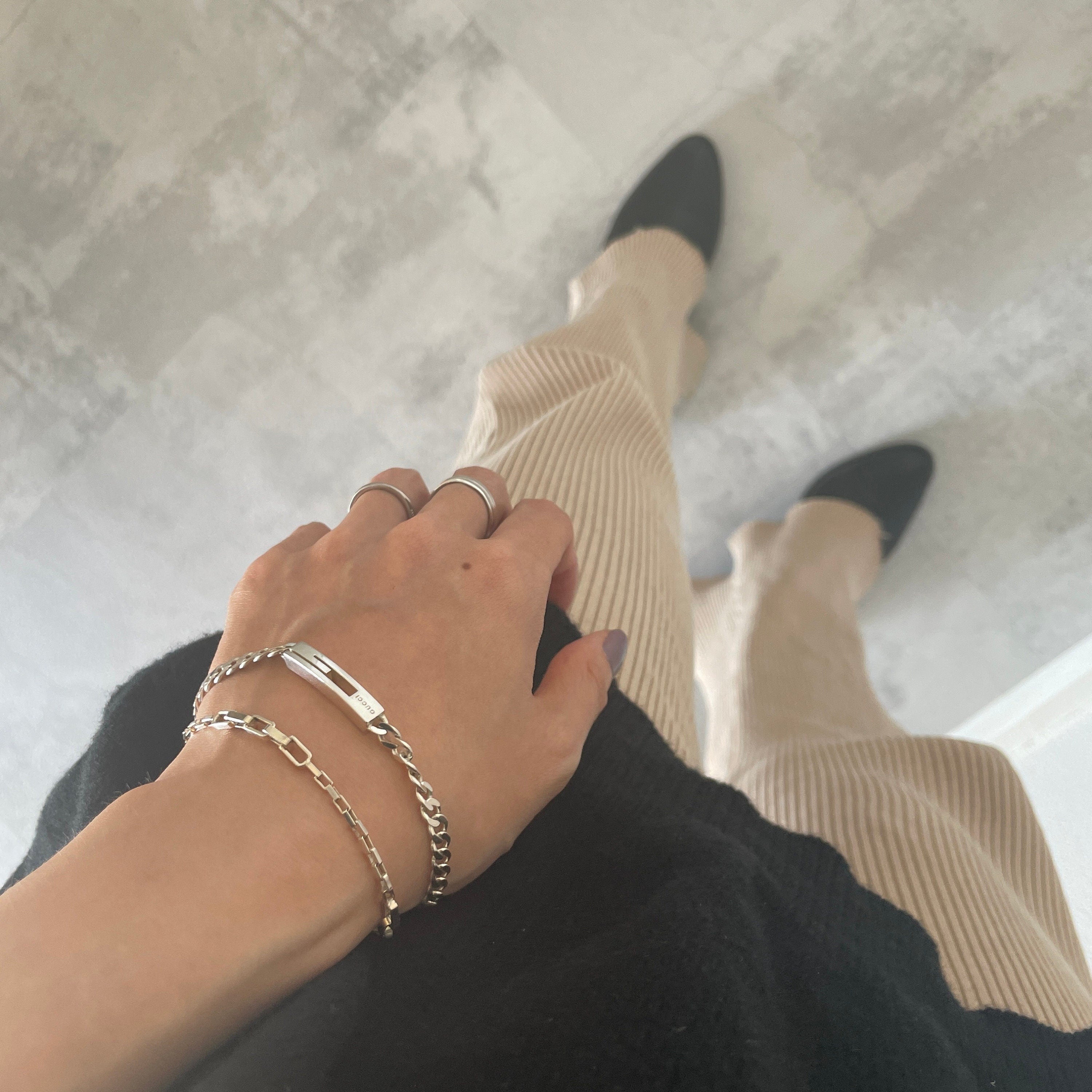 GUCCI Bracelet Chain Vintage Metal Silver 925 Authentic