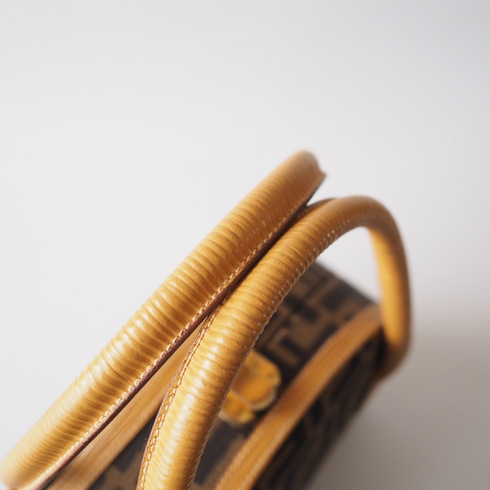 FENDI ZUCCA Hand Bag Brown Authentic