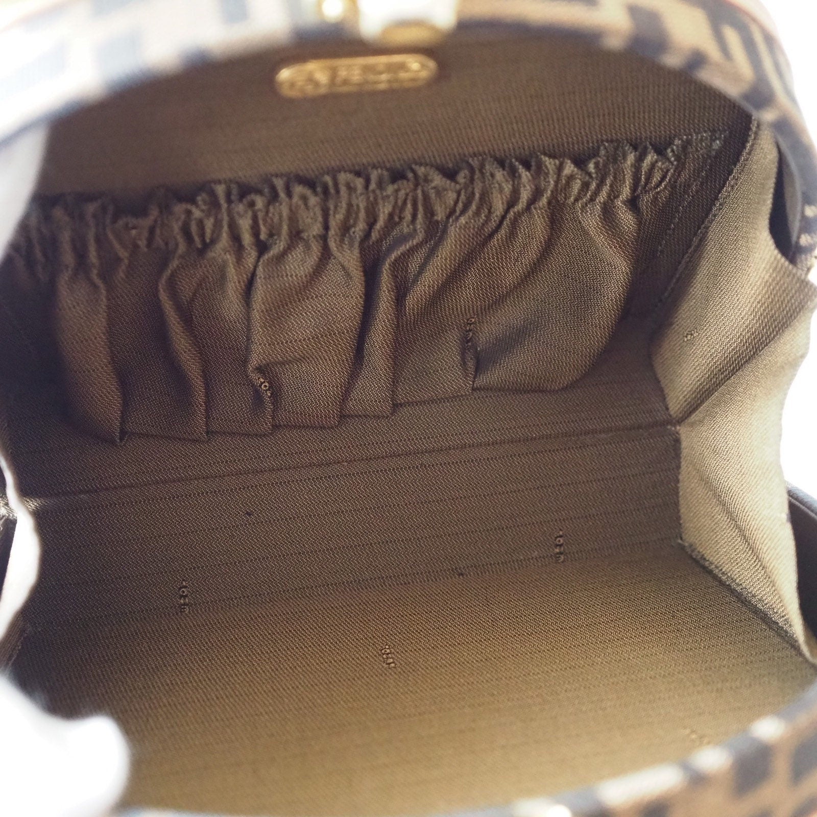 FENDI ZUCCA Hand Bag Brown Authentic