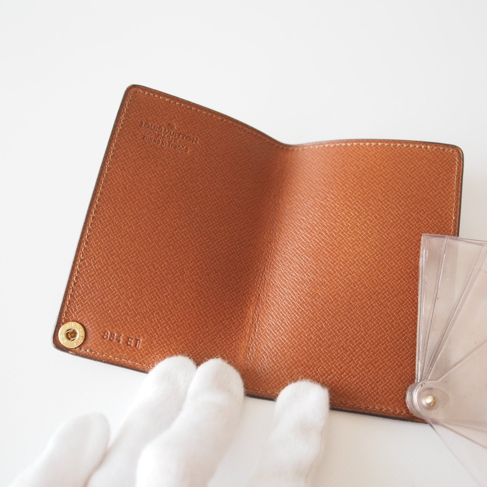 LOUIS VUITTON Monogram Porte Cartes Credit Pression Card Case vintage Authentic