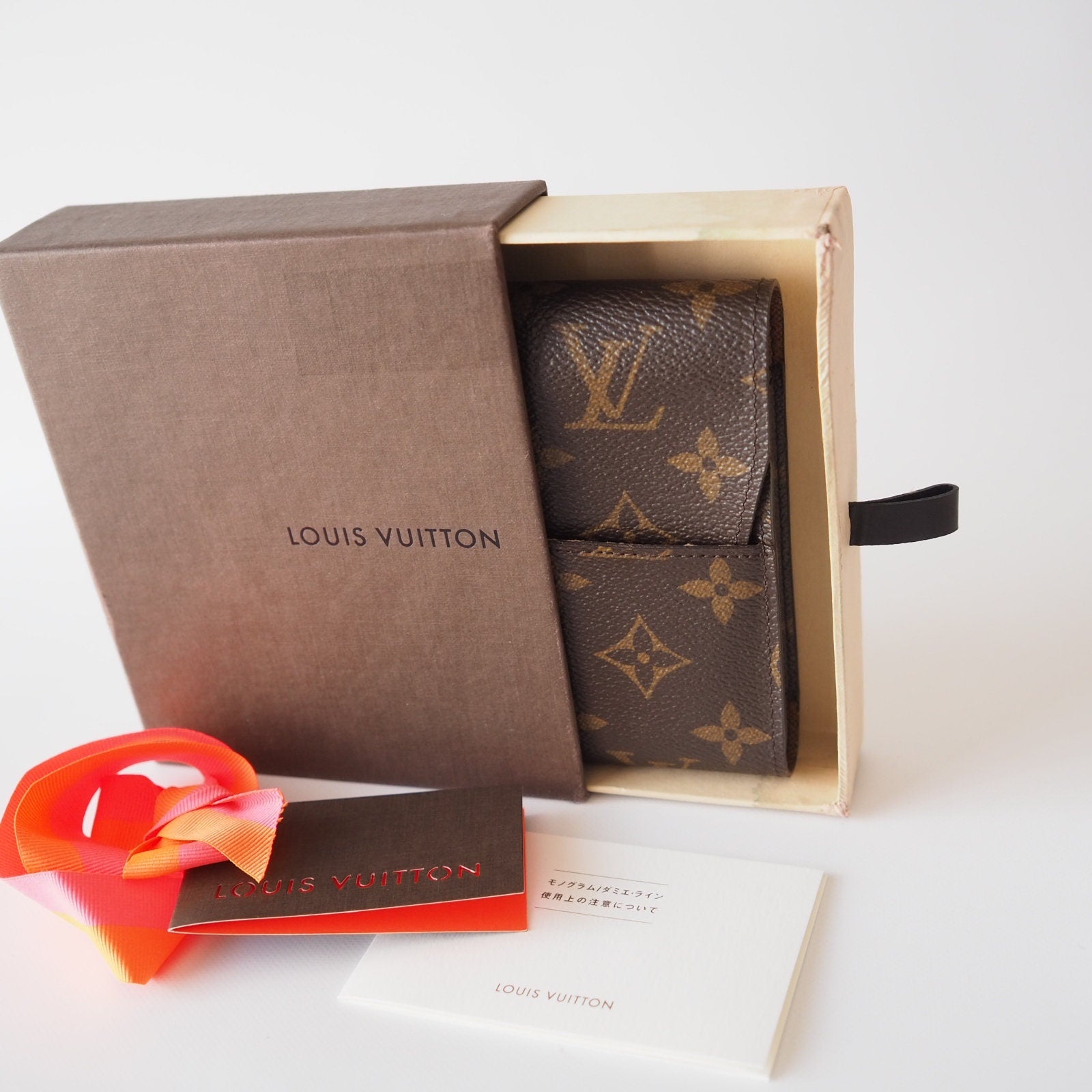 LOUIS VUITTON Etui Cigarette Case Monogram Leather M63024 Authentic box