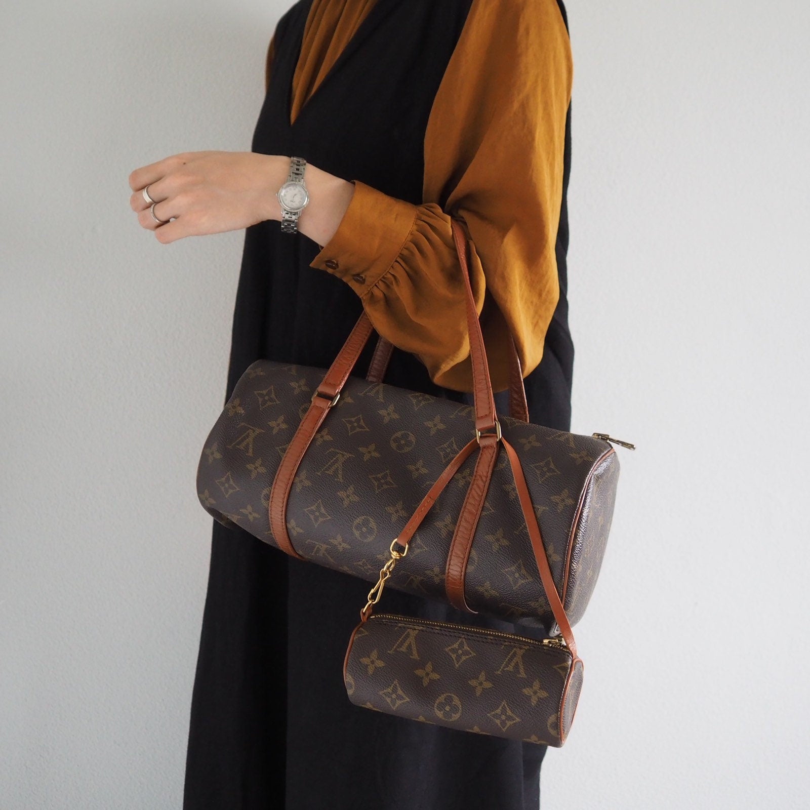 LOUIS VUITTON Monogram Papillon 30 Hand Shoulder Bag M51365 With pouch Authentic