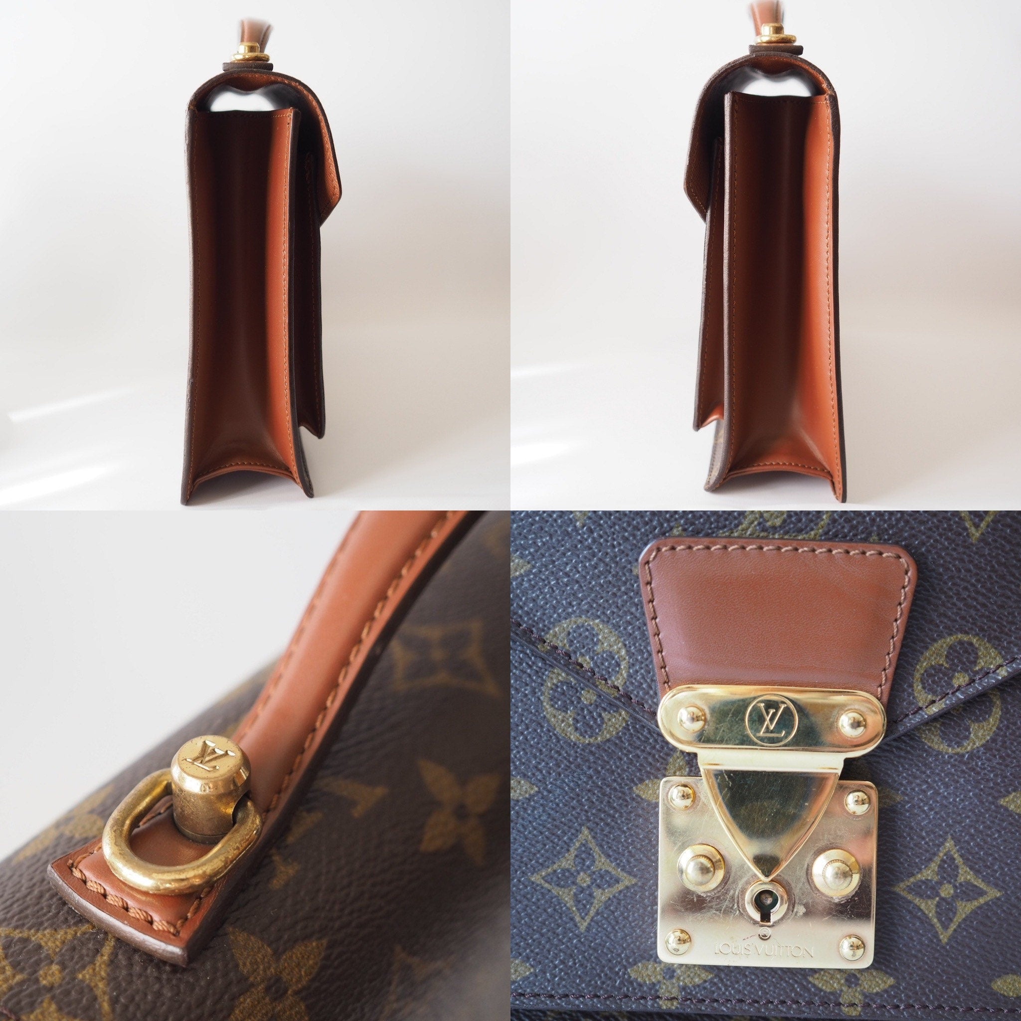 LOUIS VUITTON Monogram Monceau 2way Hand shoulder Bag M51185 Authentic