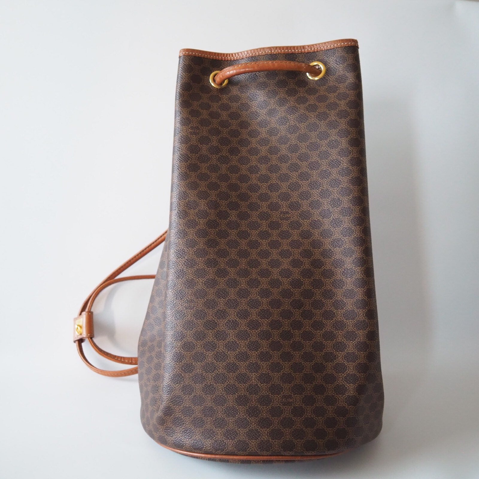 CELINE Macadam Backpack Shoulder Bag Brown Vintage Authentic