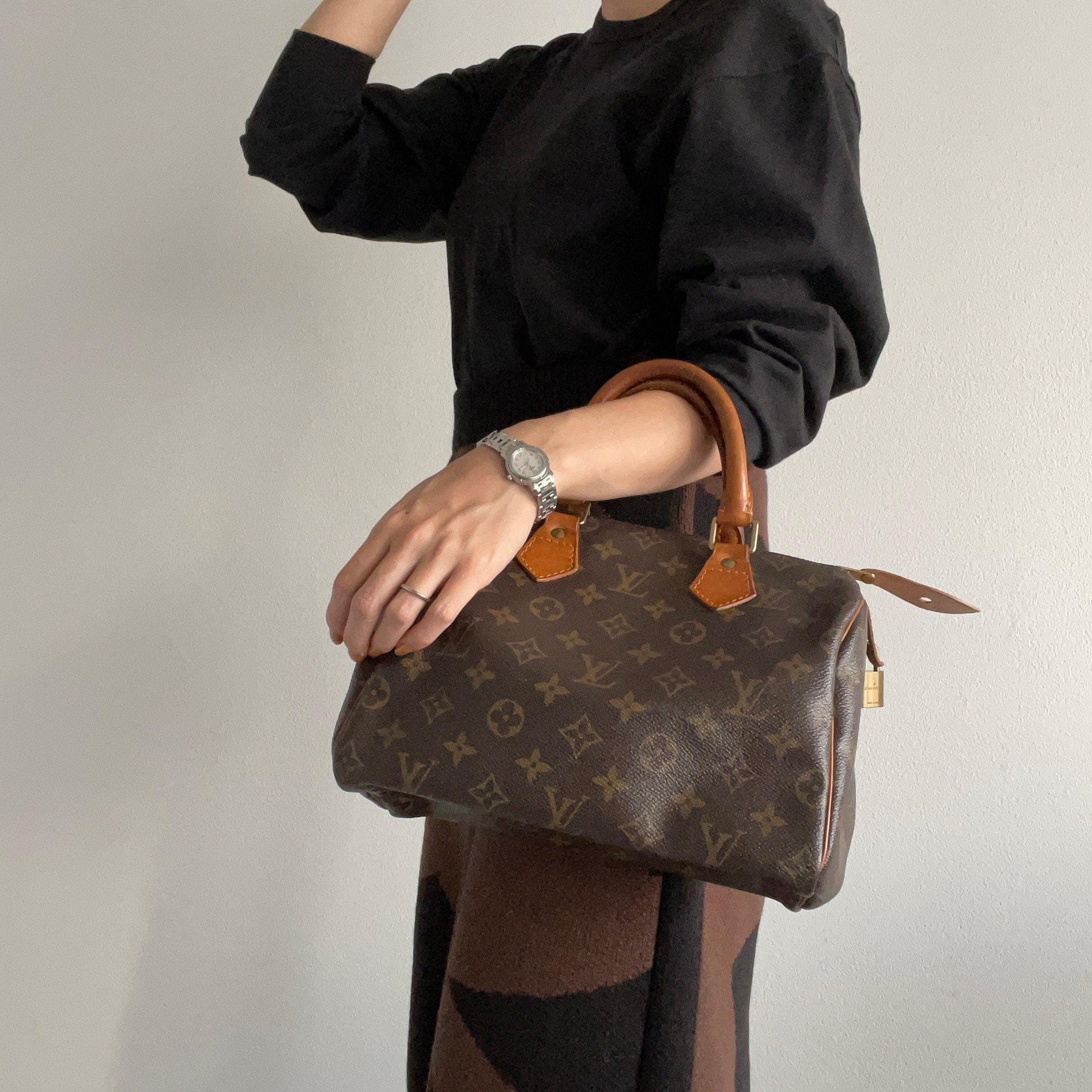 LOUIS VUITTON Speedy 25 Monogram Boston Hand Bag M41528 Purse Authentic