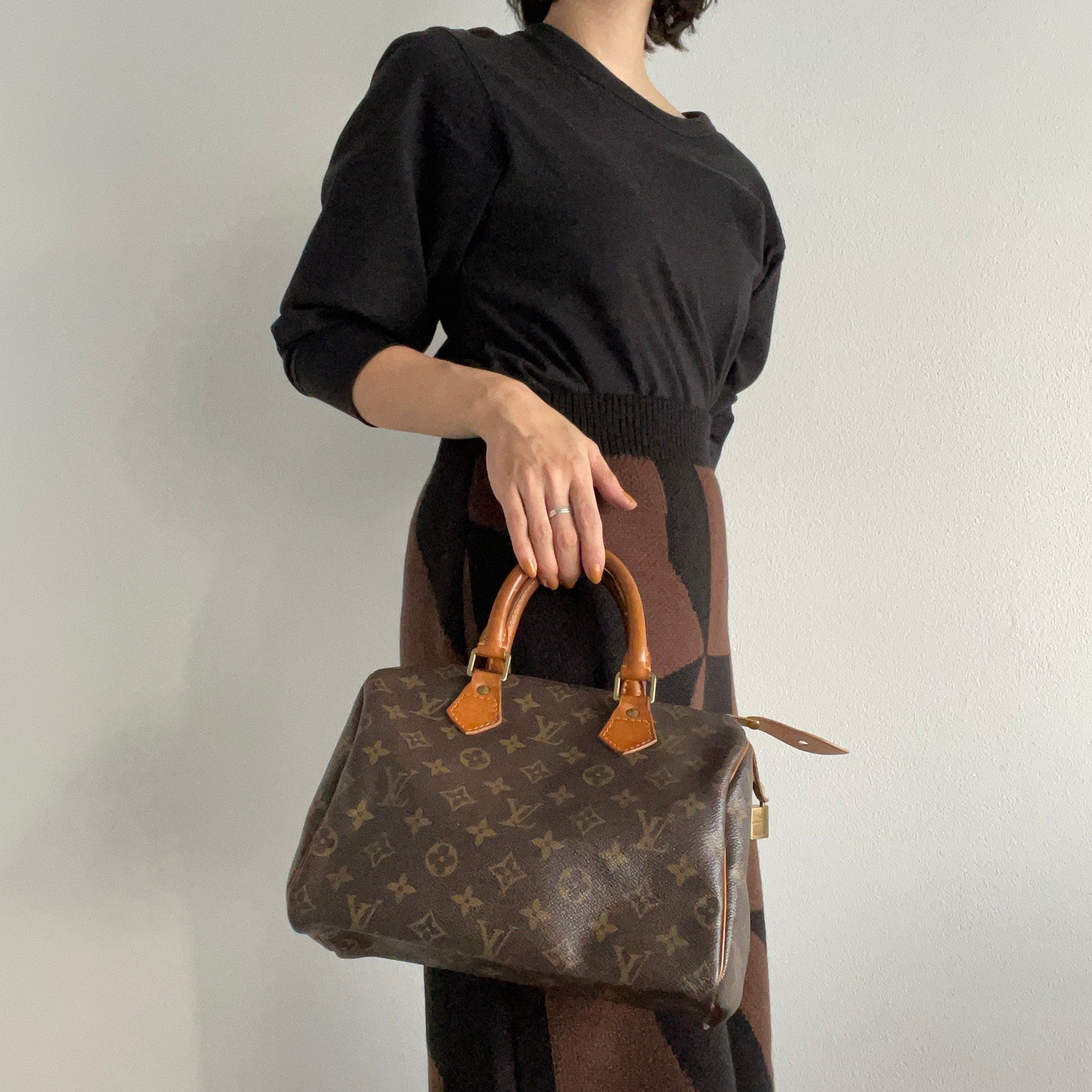 LOUIS VUITTON Speedy 25 Monogram Boston Hand Bag M41528 Purse Authentic