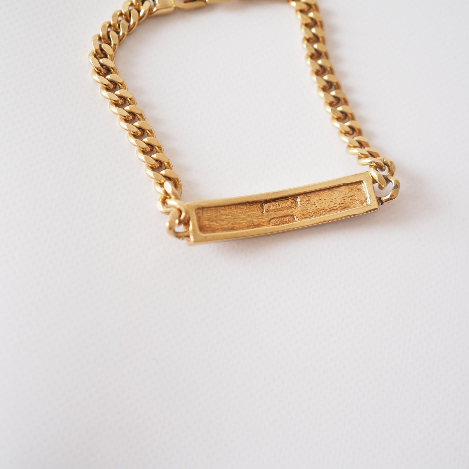 Christian Dior Bracelet CD Logo Vintage Metal Gold Authentic