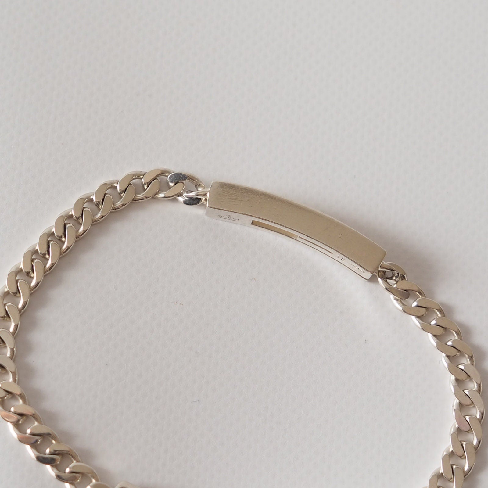 GUCCI Bracelet Chain Logo Vintage Silver ag925 Authentic