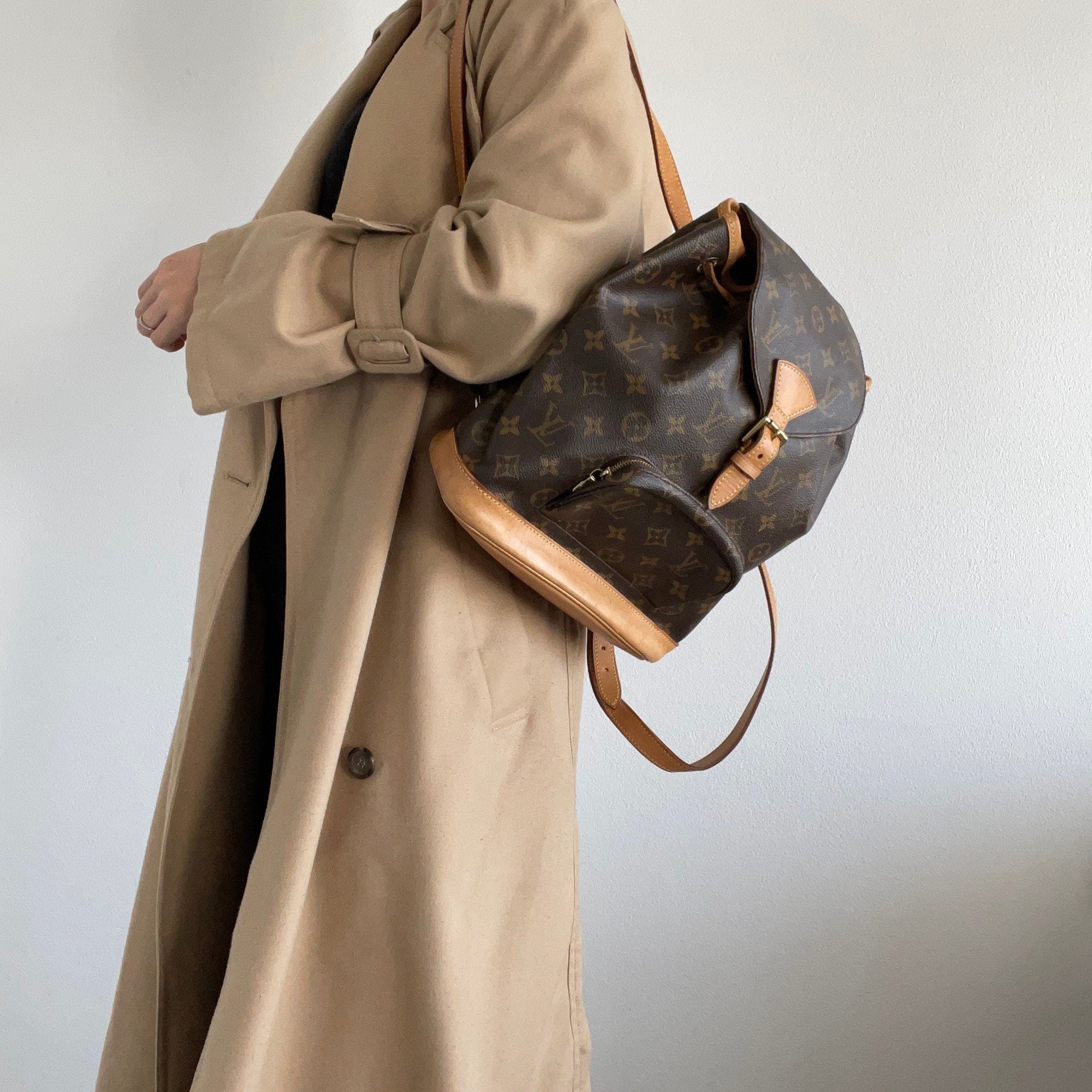 Louis Vuitton Montsouris MM Monogram Backpack Shoulder Bag Authentic