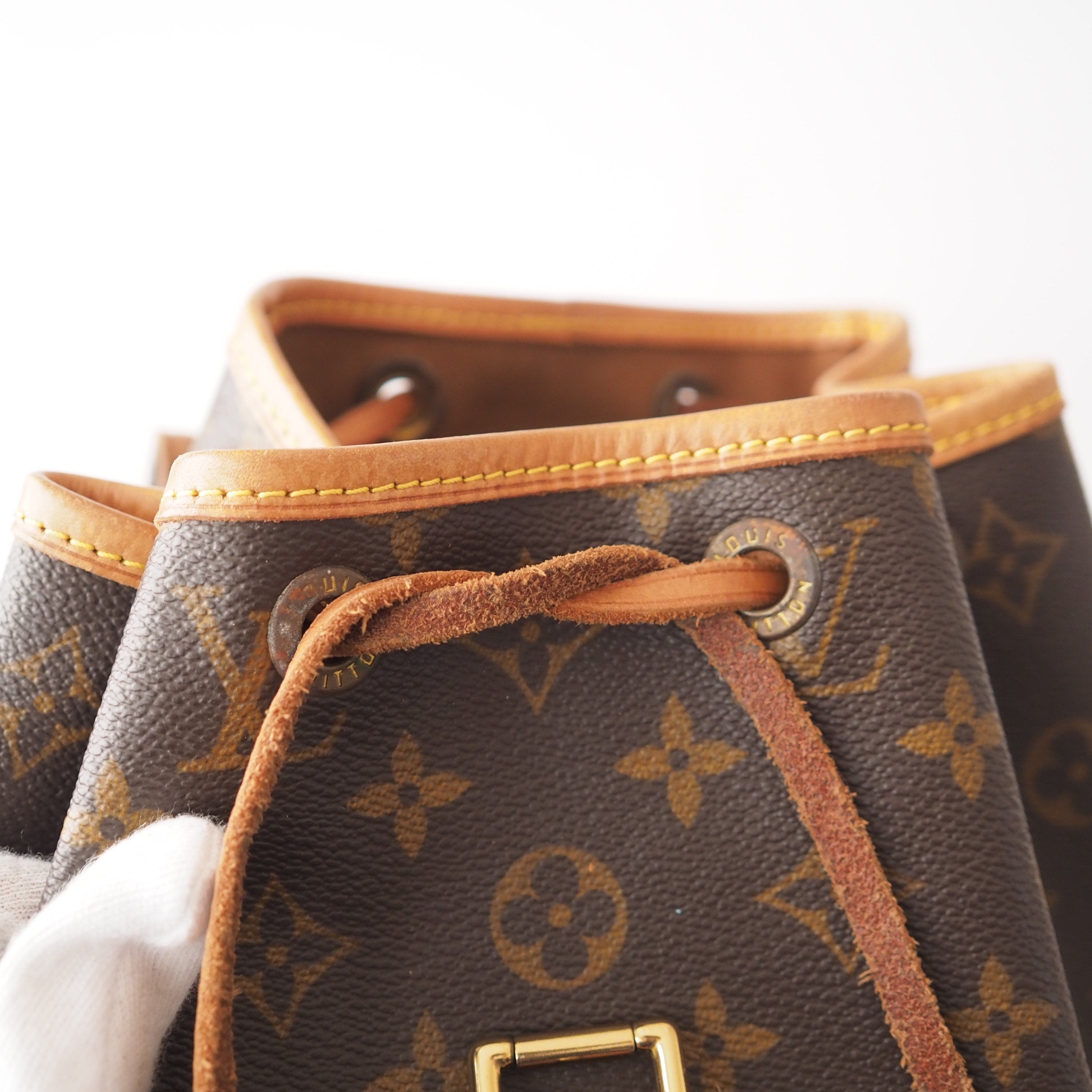 Louis Vuitton Montsouris MM Monogram Backpack Shoulder Bag Authentic