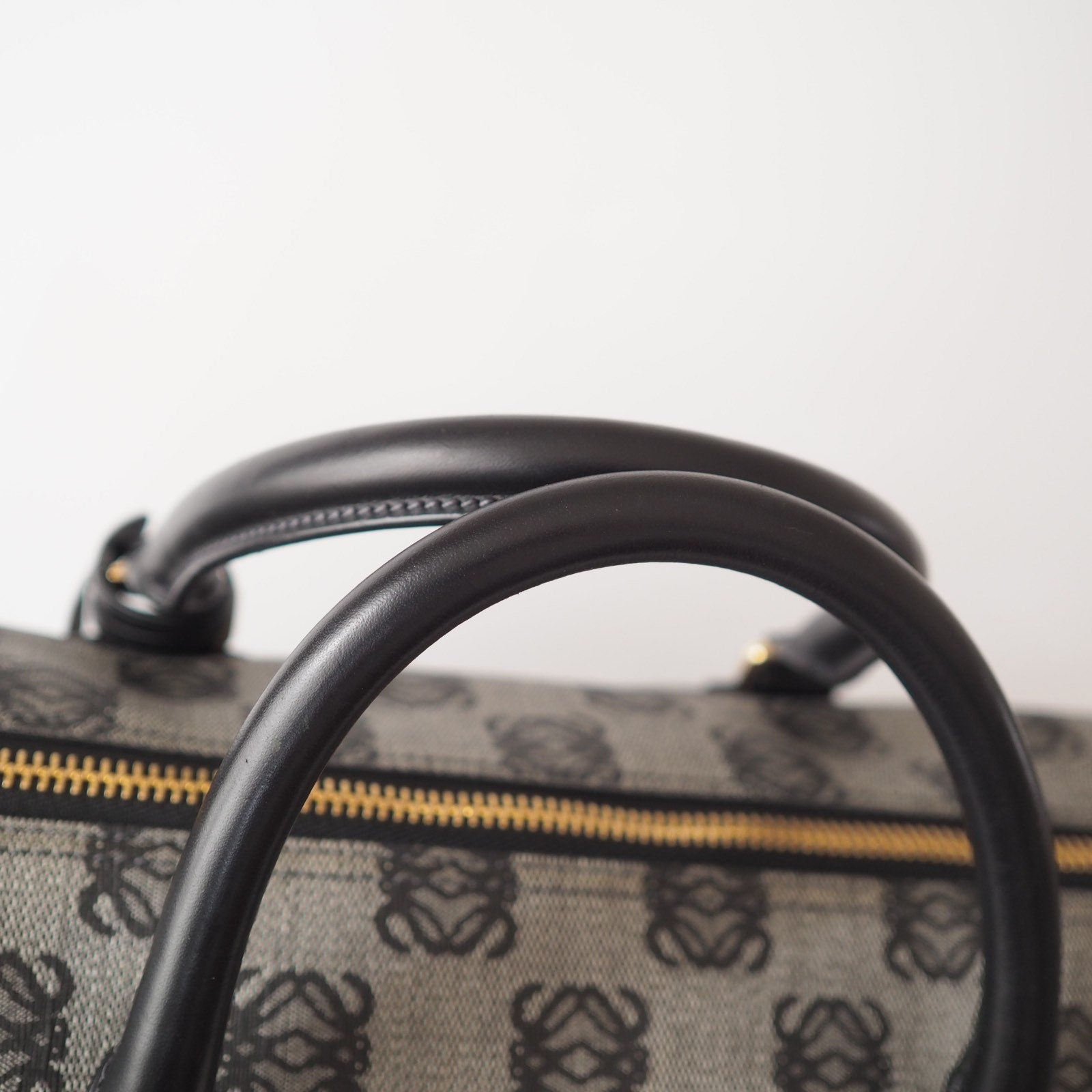 LOEWE Amazona 35 Anagram Hand Boston Bag Black Authentic