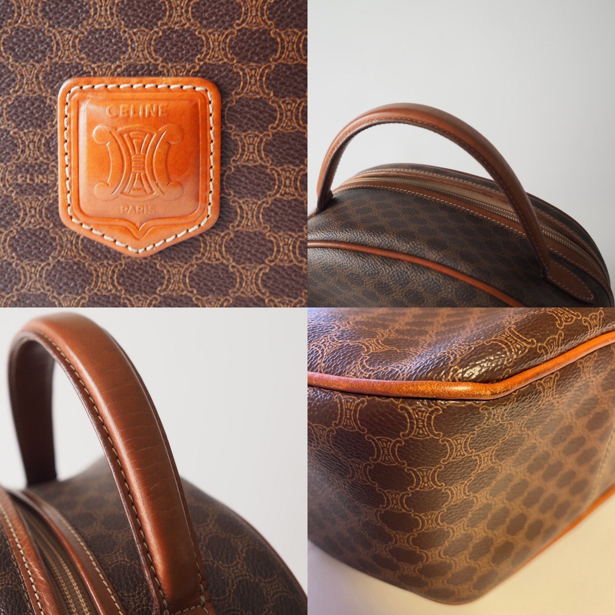 CELINE Macadam 2way Shoulder Hand Bag Authentic Vintage Classical