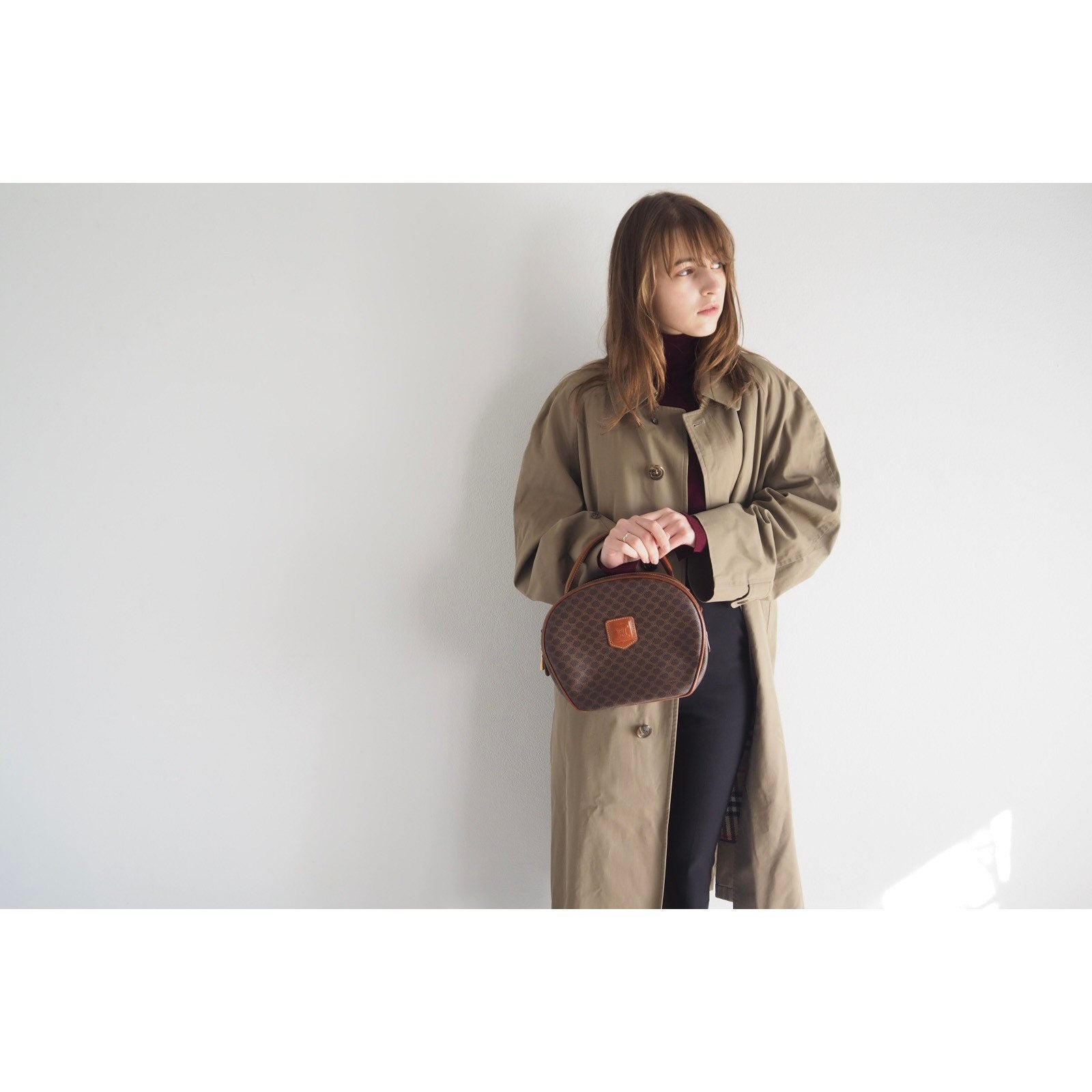 CELINE Macadam 2way Shoulder Hand Bag Authentic Vintage Classical