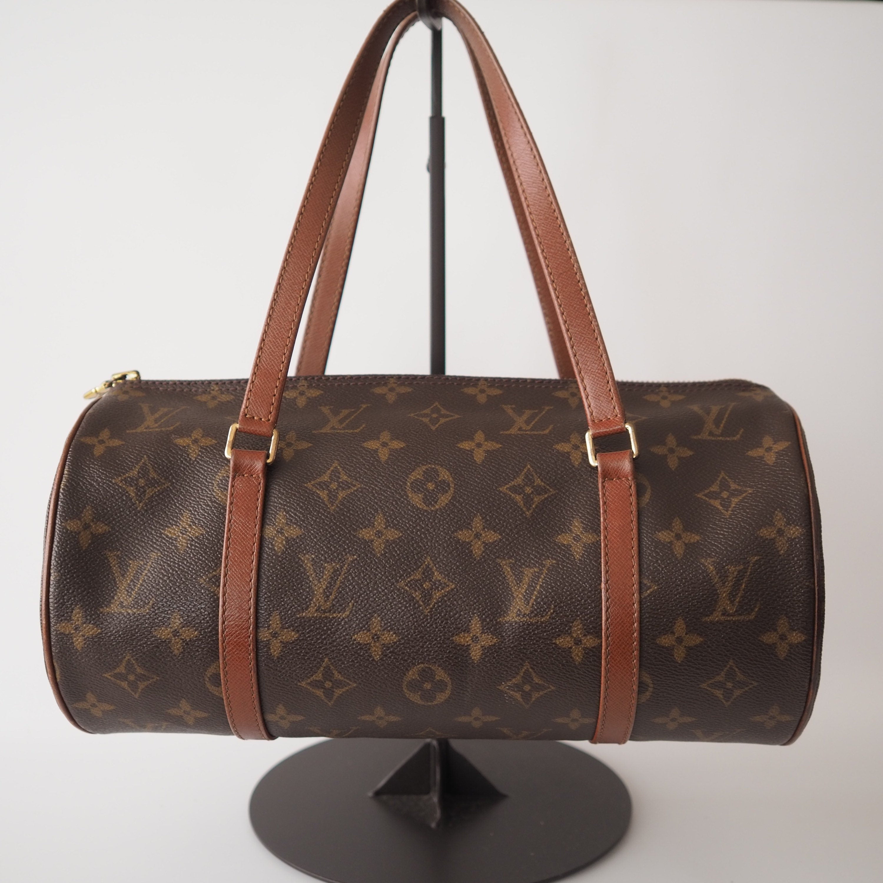 LOUIS VUITTON Monogram Papillon 30 Boston bag M51385 Brown Authentic