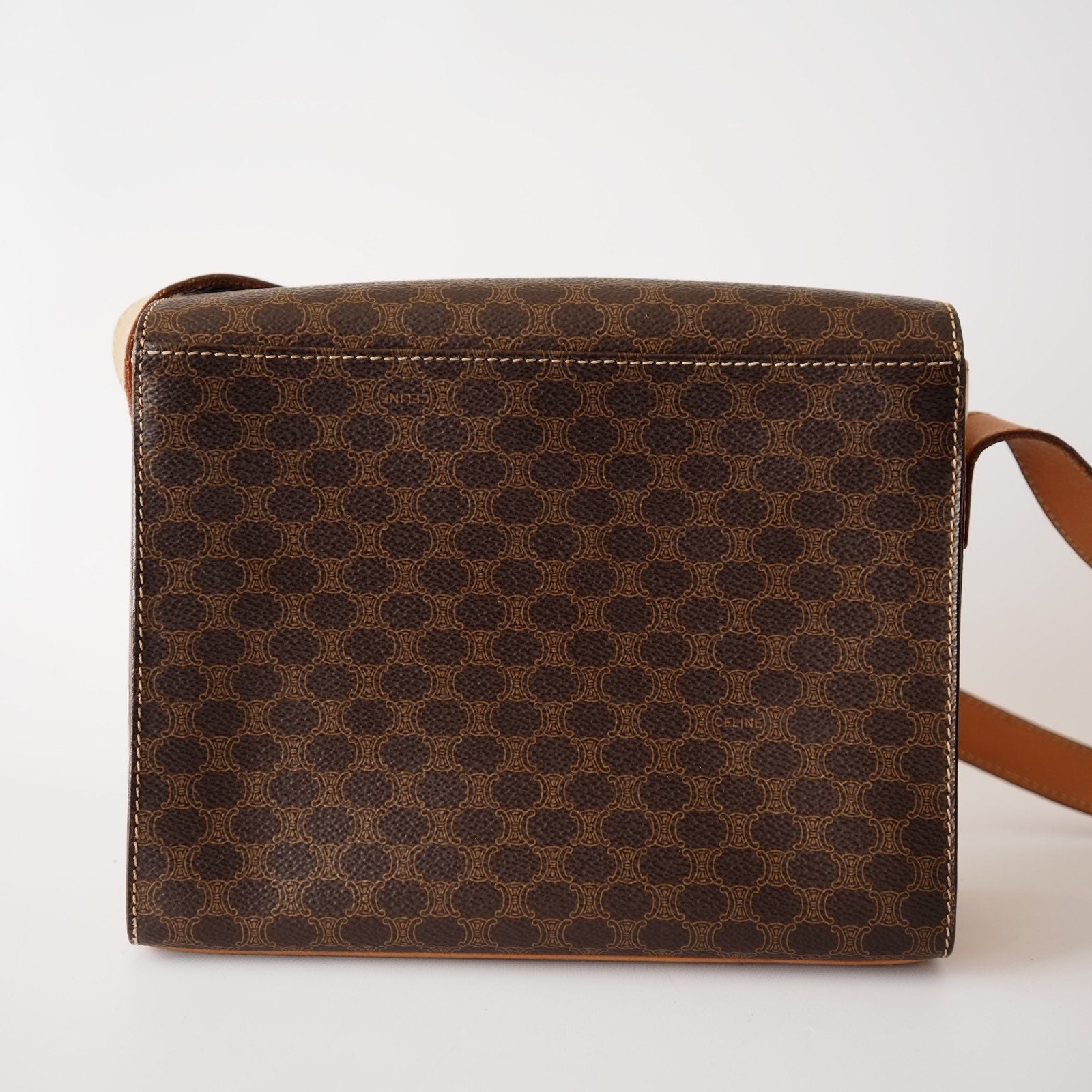 CELINE Macadam Circle Metal Shoulder Bag Authentic Vintage Classical