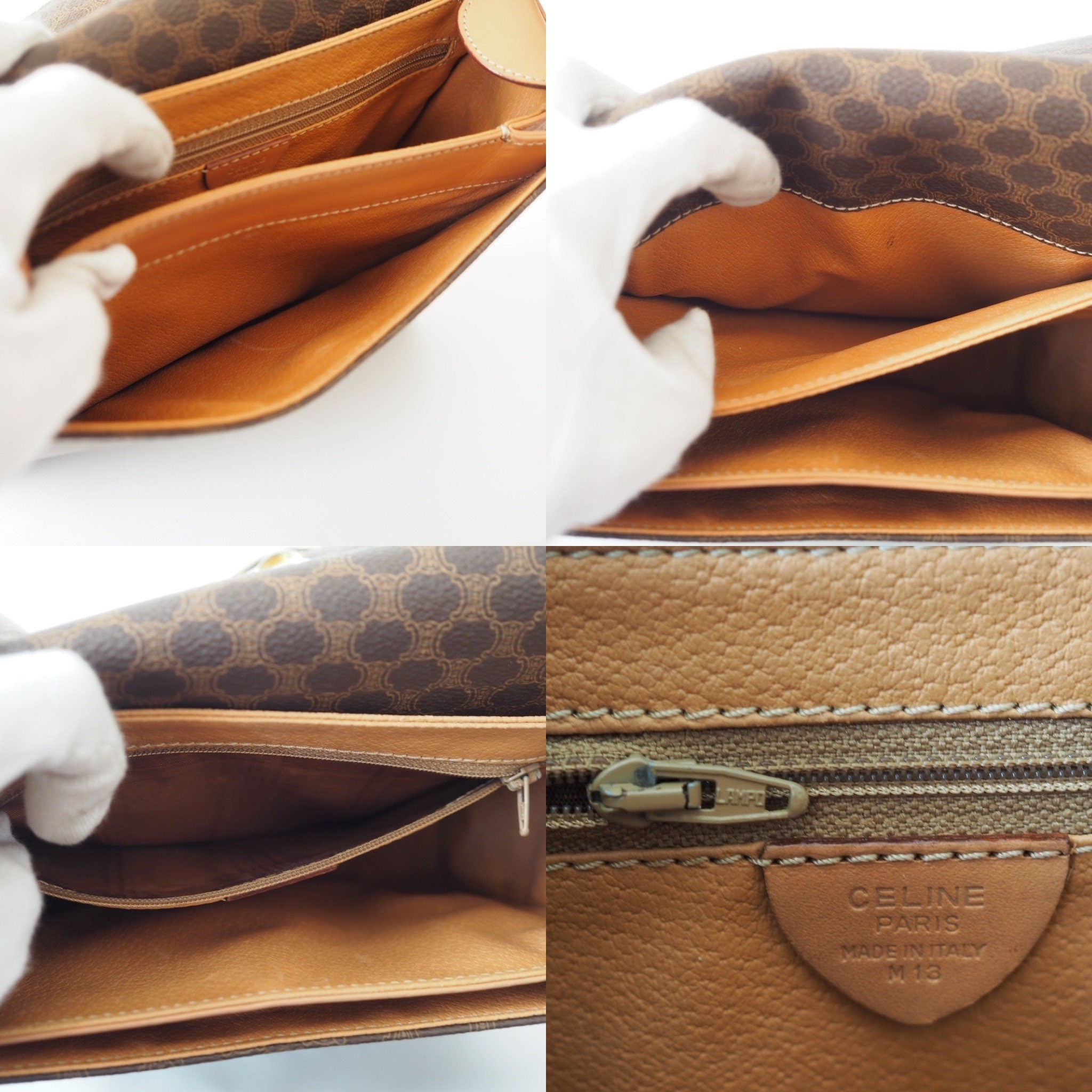 CELINE Macadam Circle Metal Shoulder Bag Authentic Vintage Classical