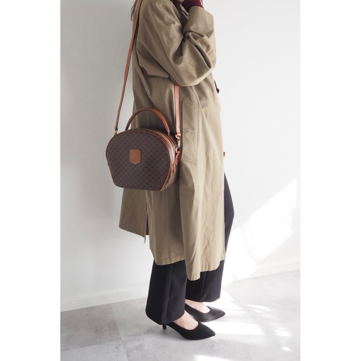 CELINE Macadam 2way Shoulder Hand Bag Authentic Vintage Classical