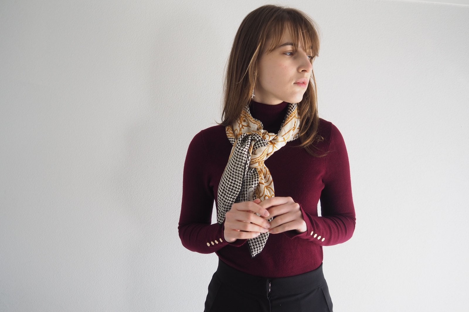 Christian Dior Scarf Black Authentic