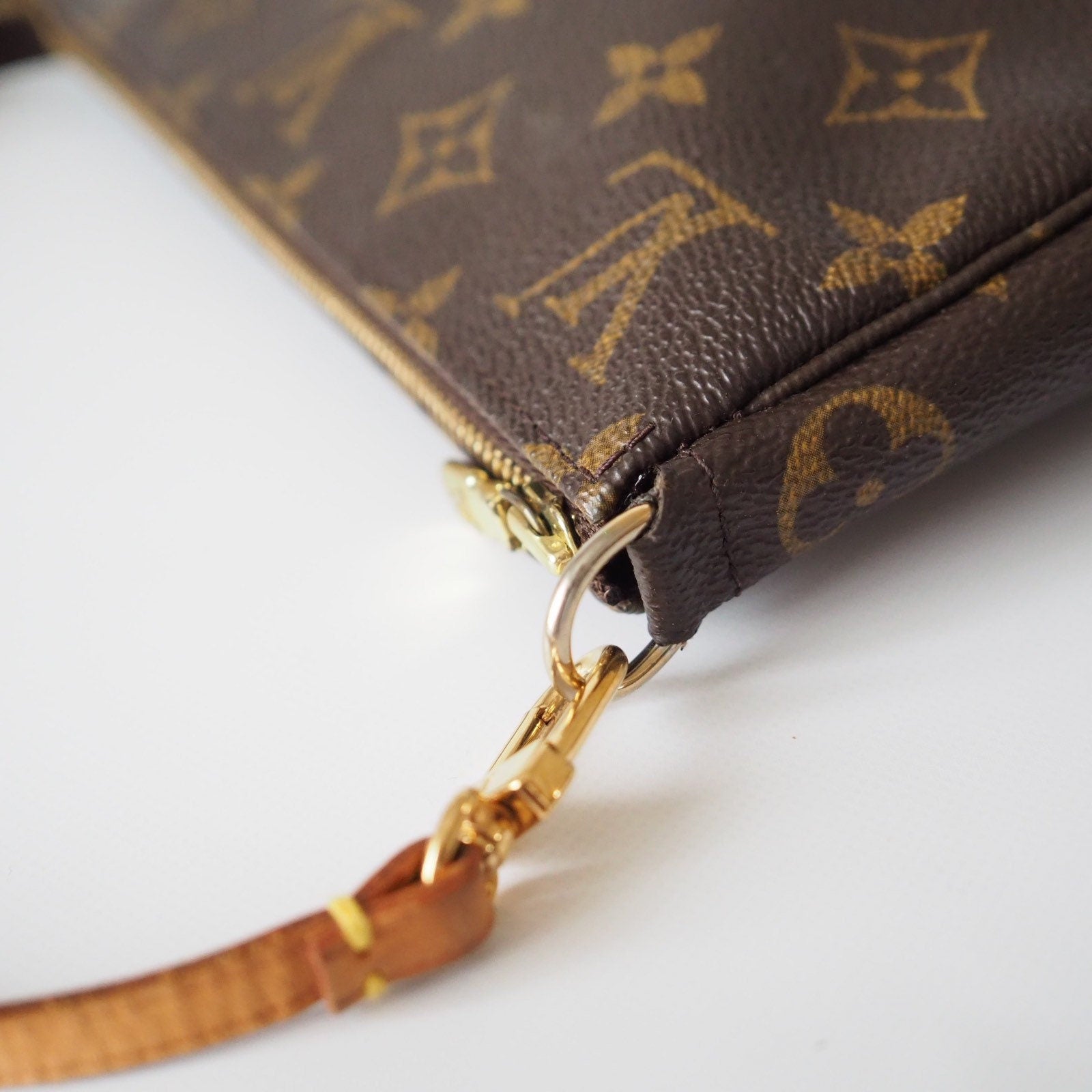 LOUIS VUITTON Monogram Pochette Accessoires Pouch Mini hand Bag Vintage Authentic