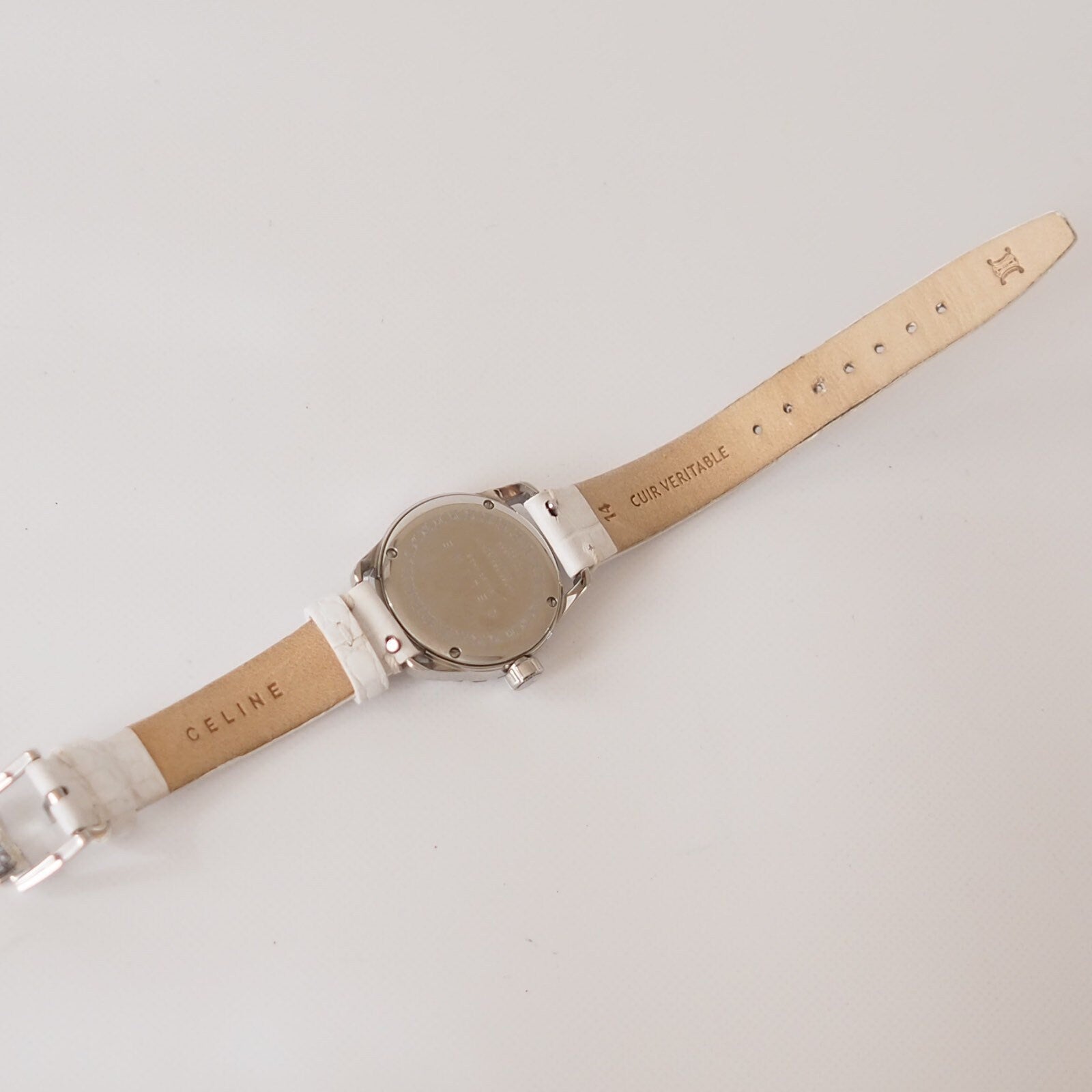 CELINE Watch Wristwatch Macadam Logo Silver Color Steel Quartz Vintage