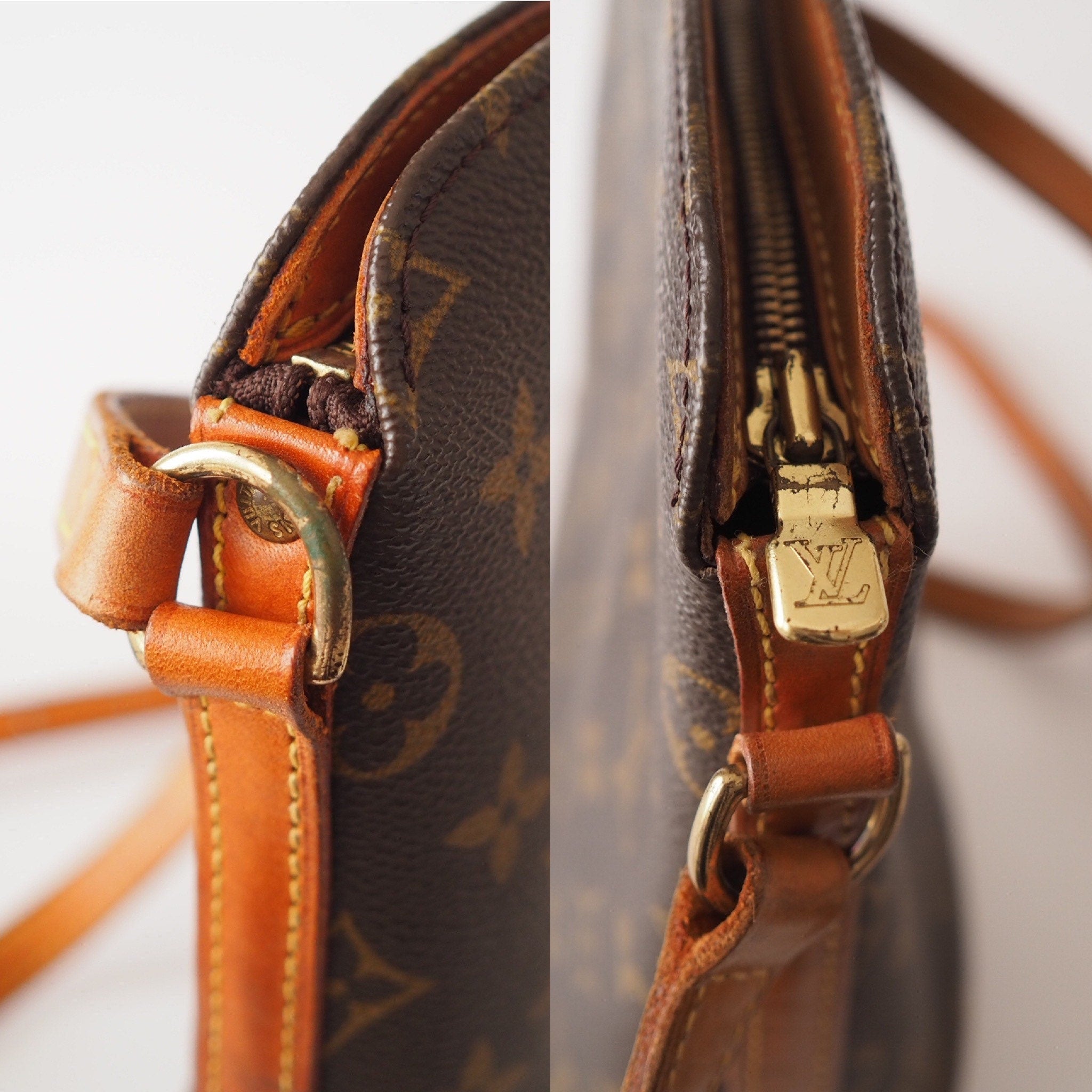 LOUIS VUITTON Monogram Shoulder Bag Drouot M51290 Browns LV Vintage Authentic