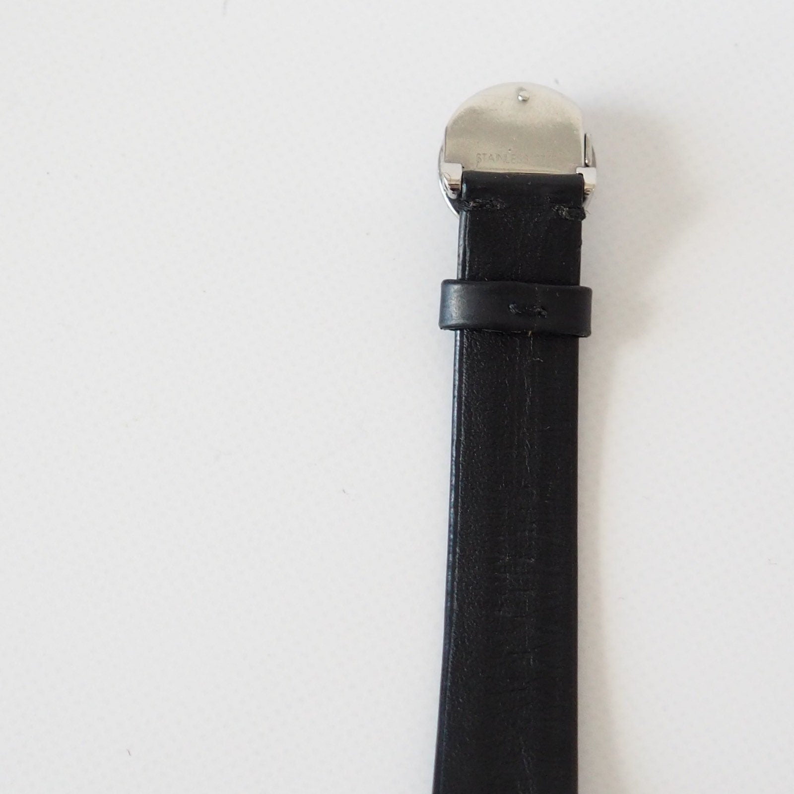 CELINE Watch Wristwatch Circle Face Logo Silver Color Steel Quartz Vintage