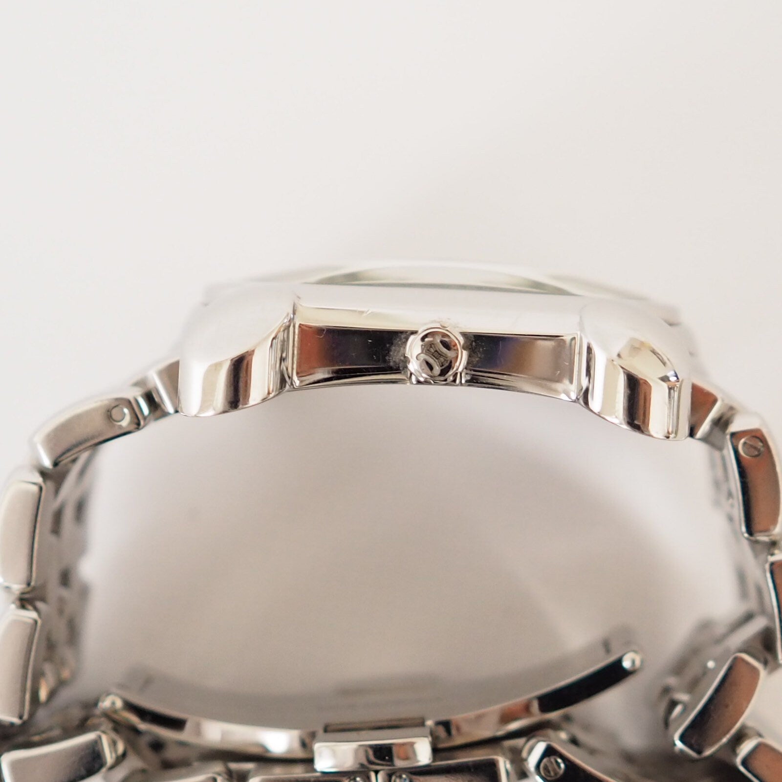 CELINE Watch Wristwatch Macadam Face Silver Color Steel Quartz Vintage