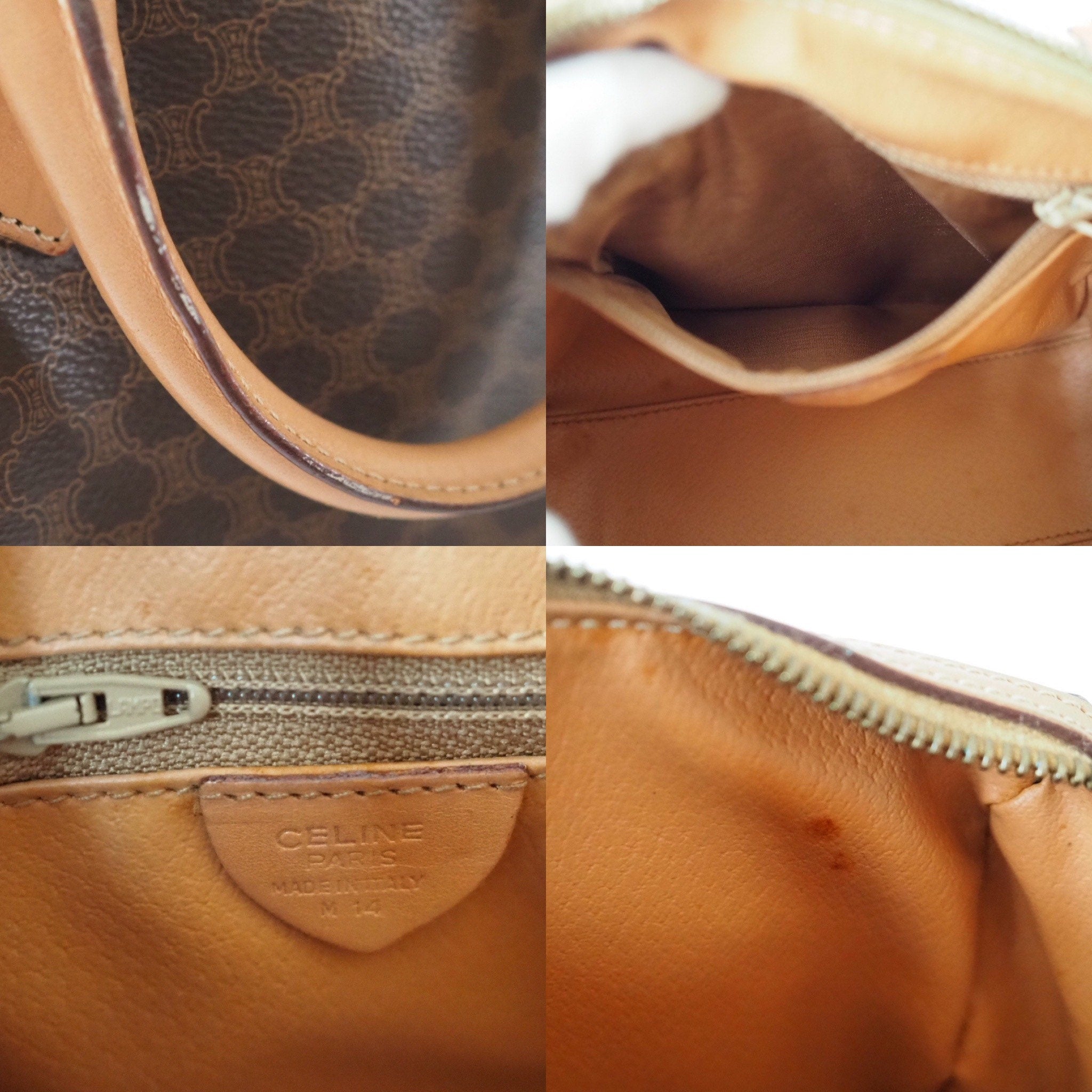 CELINE Macadam 2way Mini Shoulder Boston Bag Authentic Vintage Classical