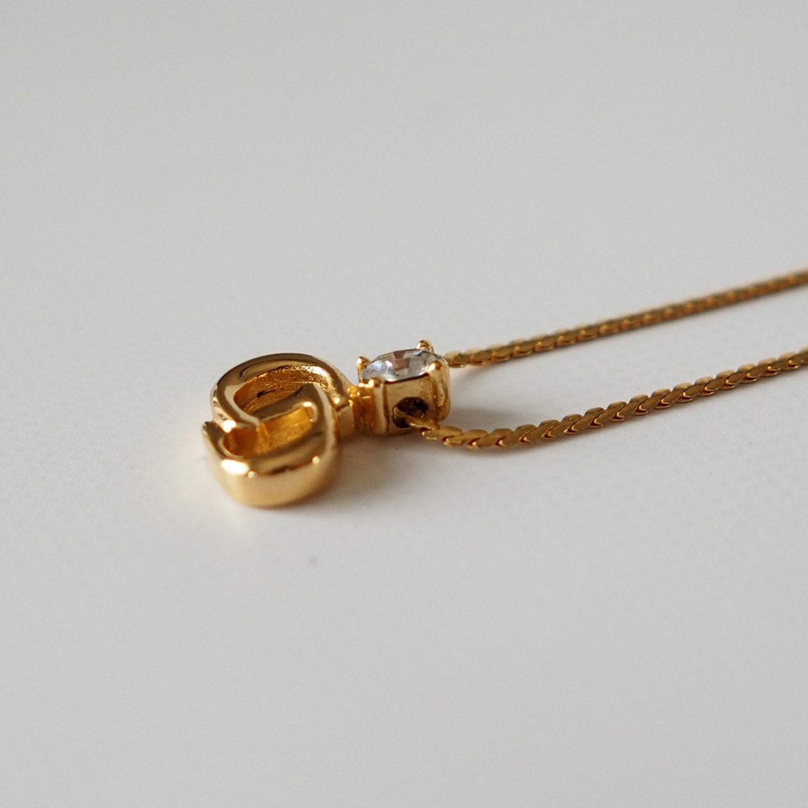 Christian Dior Necklace CD Logo Vintage Metal Gold Authentic