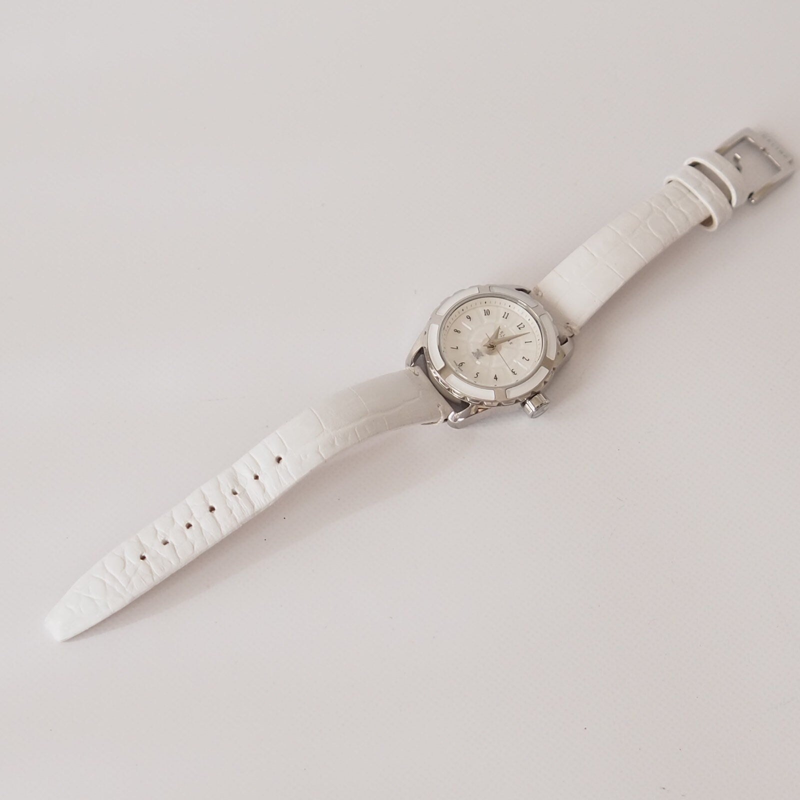 CELINE Watch Wristwatch Macadam Logo Silver Color Steel Quartz Vintage