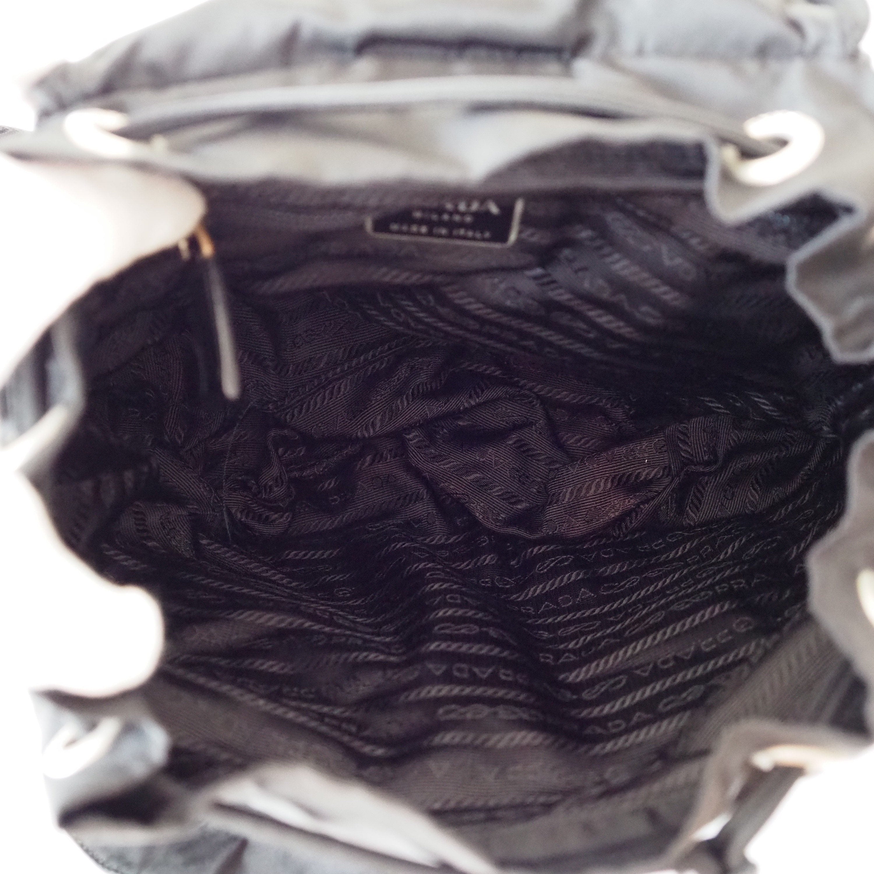 PRADA Nylon Backpack Bag Black Logo Purse Authentic