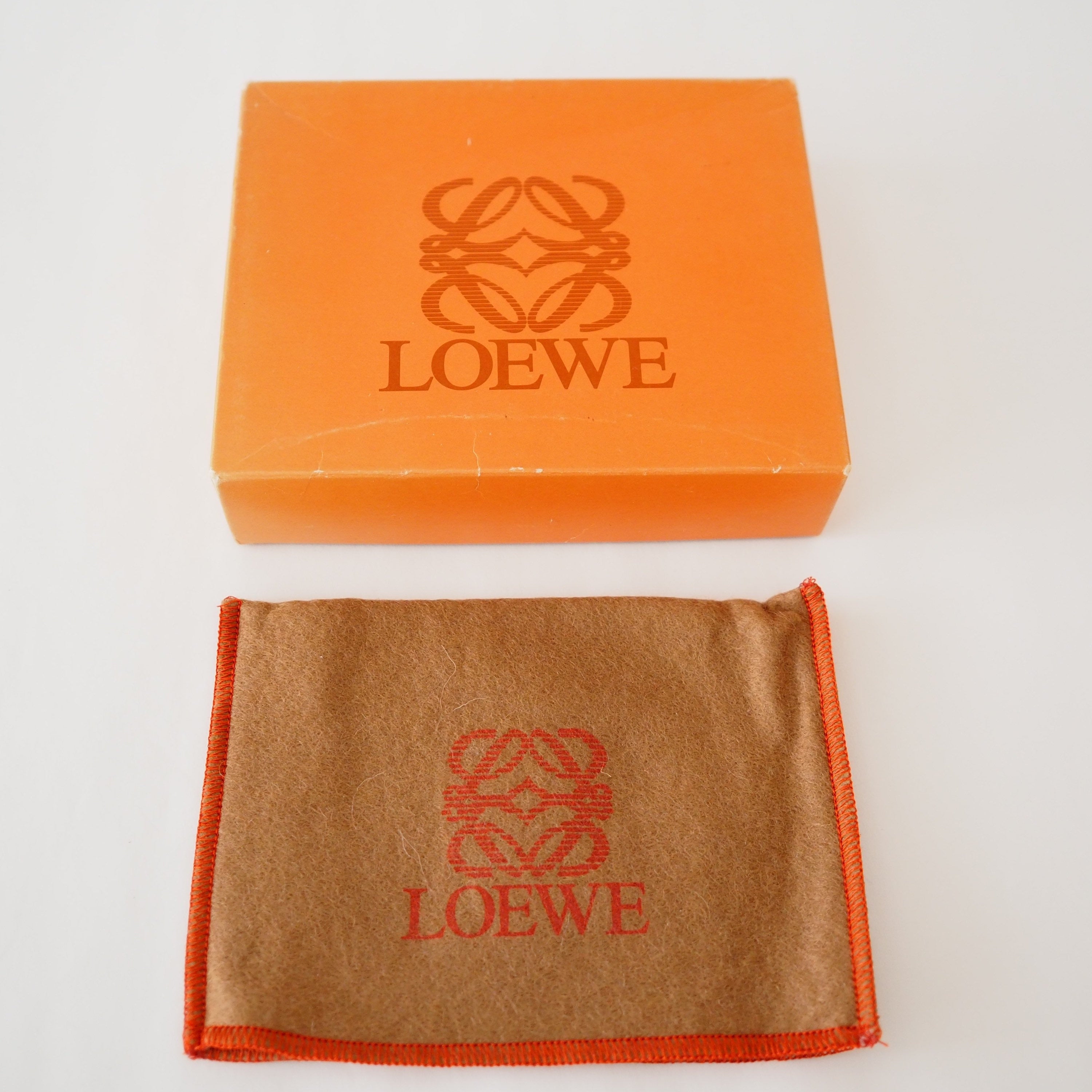 LOEWE Anagram Logo Belt Double buckle Leather Black Vintage Authentic