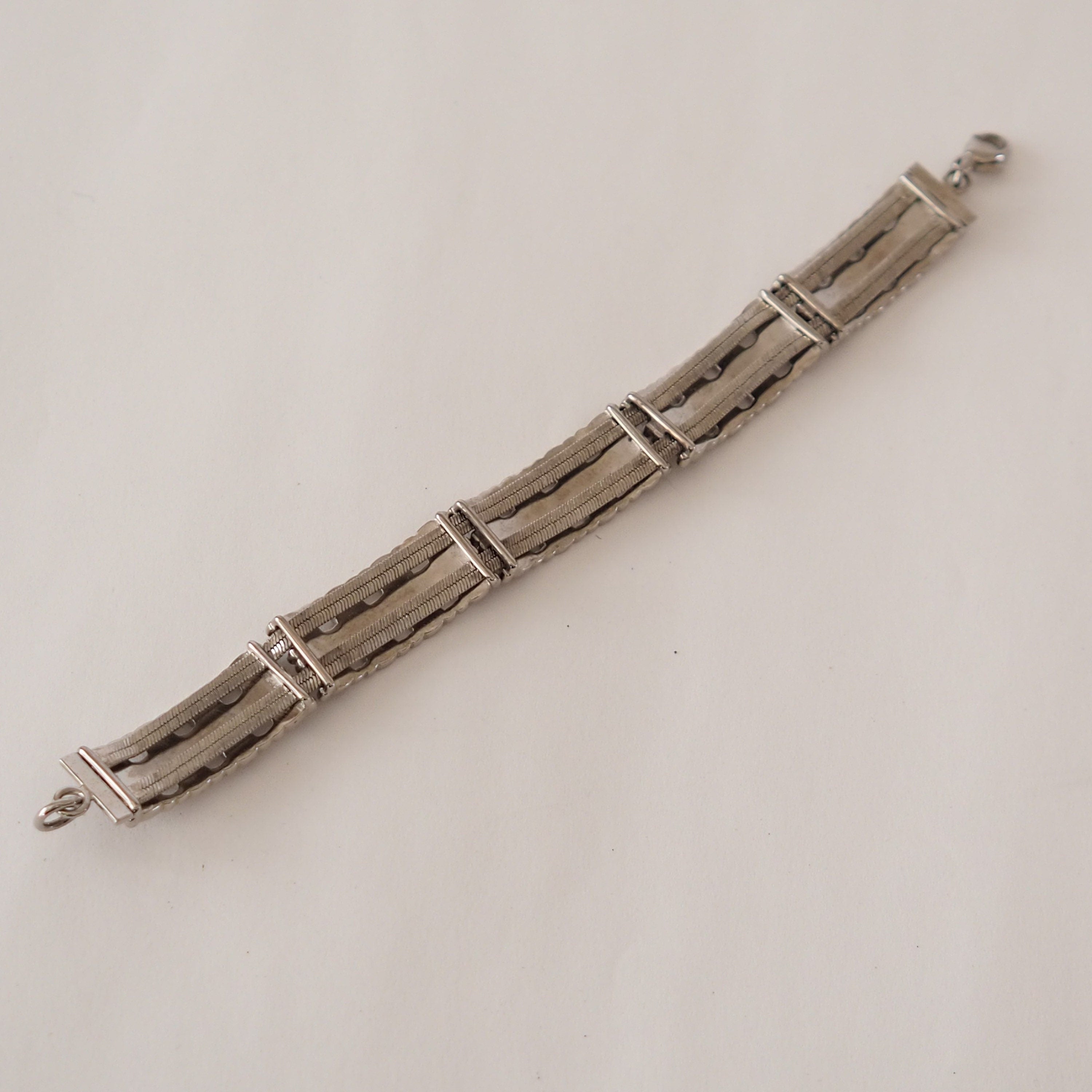 CELINE Macadam Bracelet Vintage Metal Silver Authentic