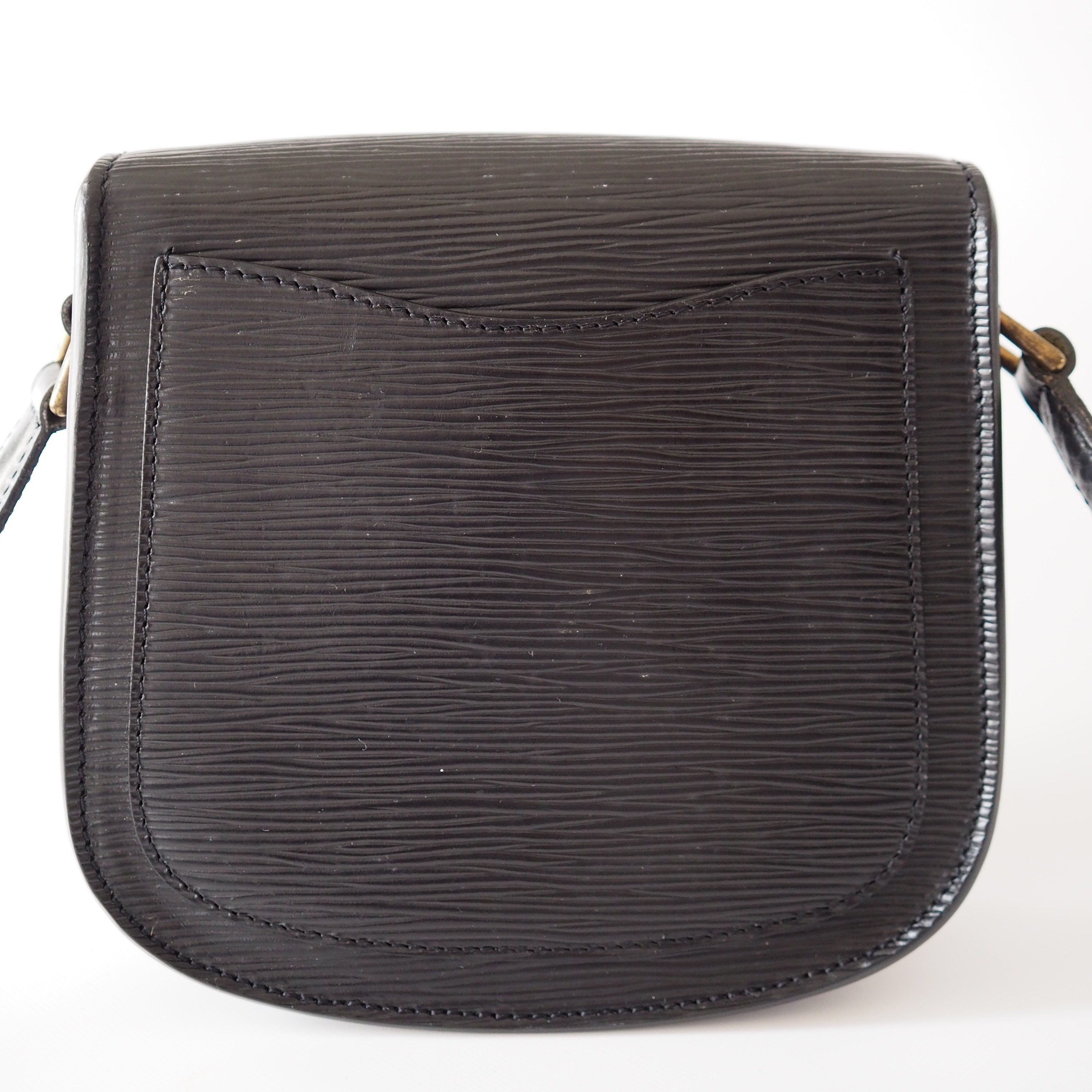 LOUIS VUITTON Epi Saint Cloud PM Shoulder Bag Black lV Vintage Cross body Authentic