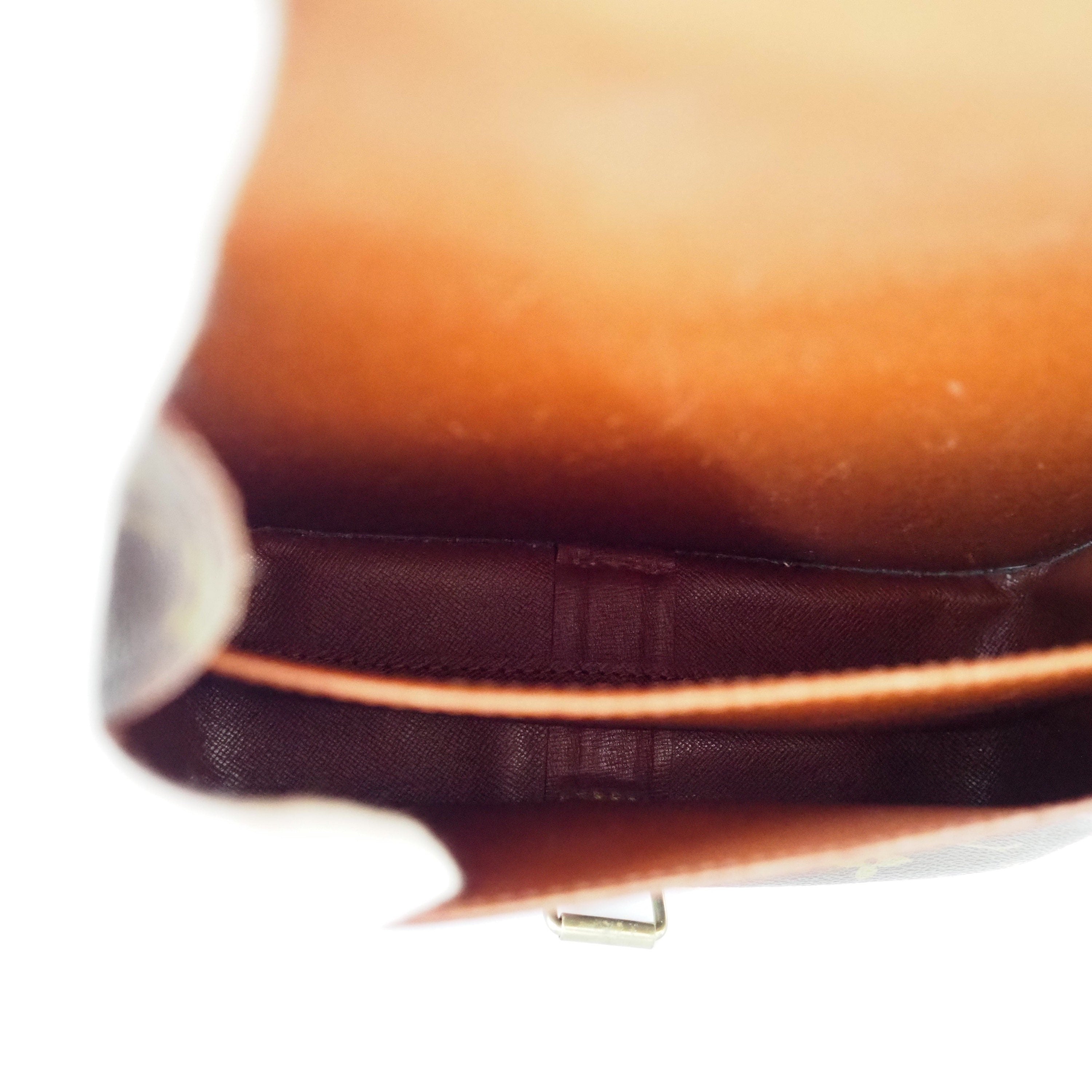 LOUIS VUITTON Authentic Monogram Cartouchiere MM Cross Body Shoulder Bag Lv Vintage