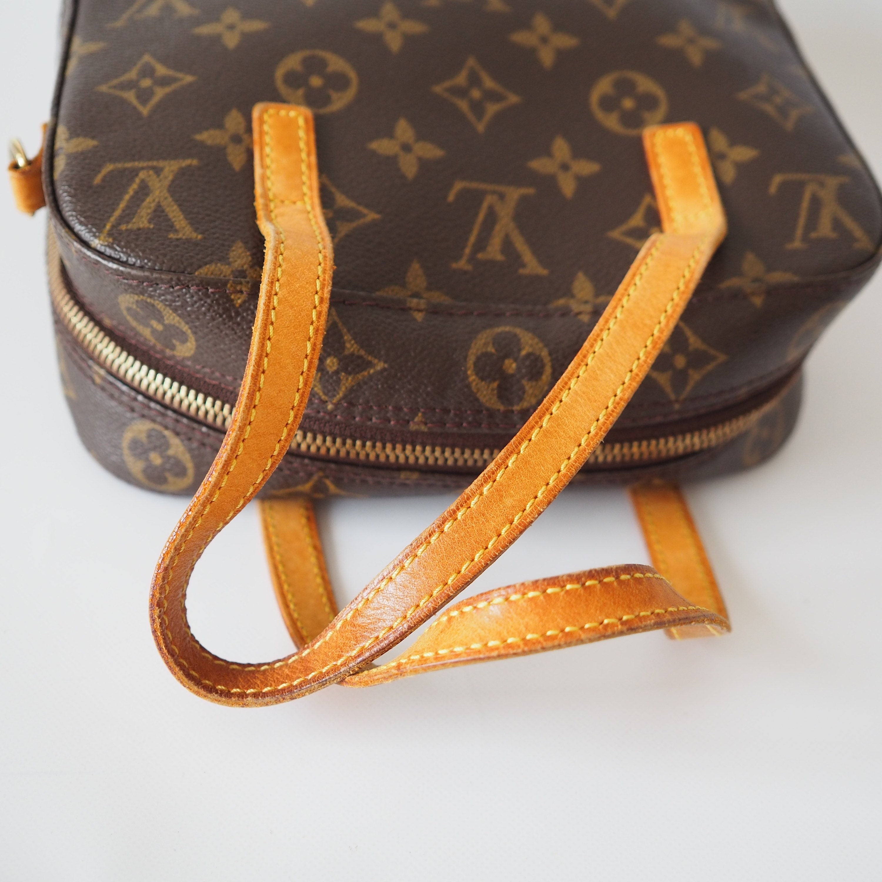 LOUIS VUITTON Monogram Spontini M47500 Shoulder Bag Brown Authentic