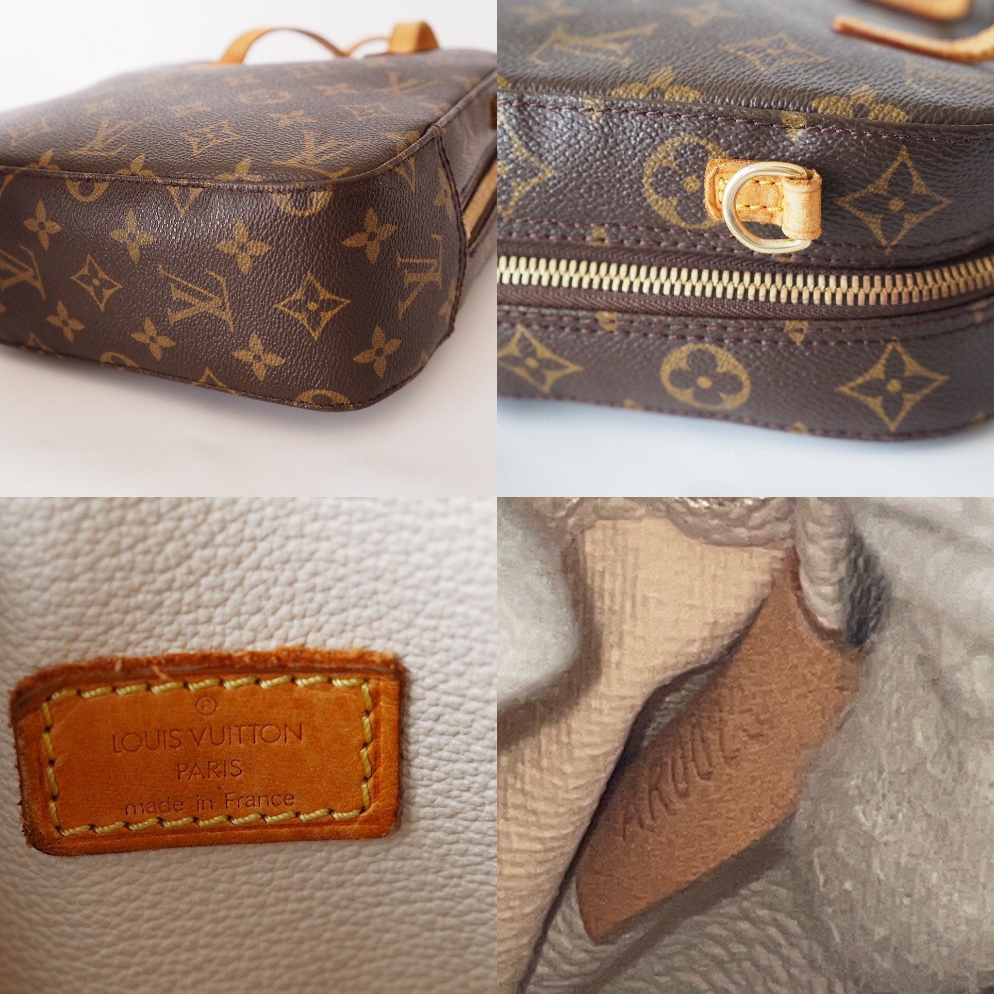LOUIS VUITTON Monogram Spontini M47500 Shoulder Bag Brown Authentic