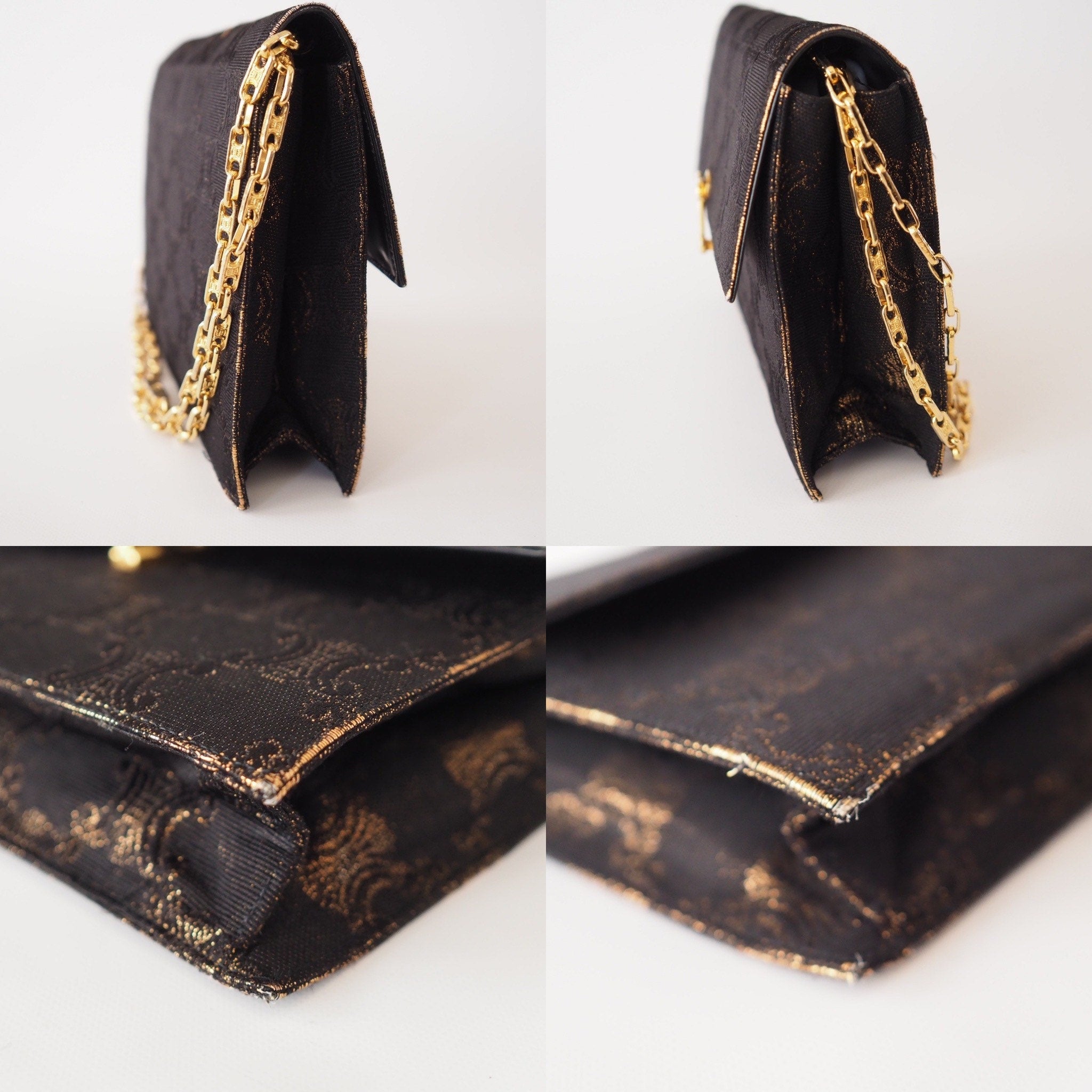 CELINE Macadam Chain Shoulder bag Party Bag Authentic Vintage Classical